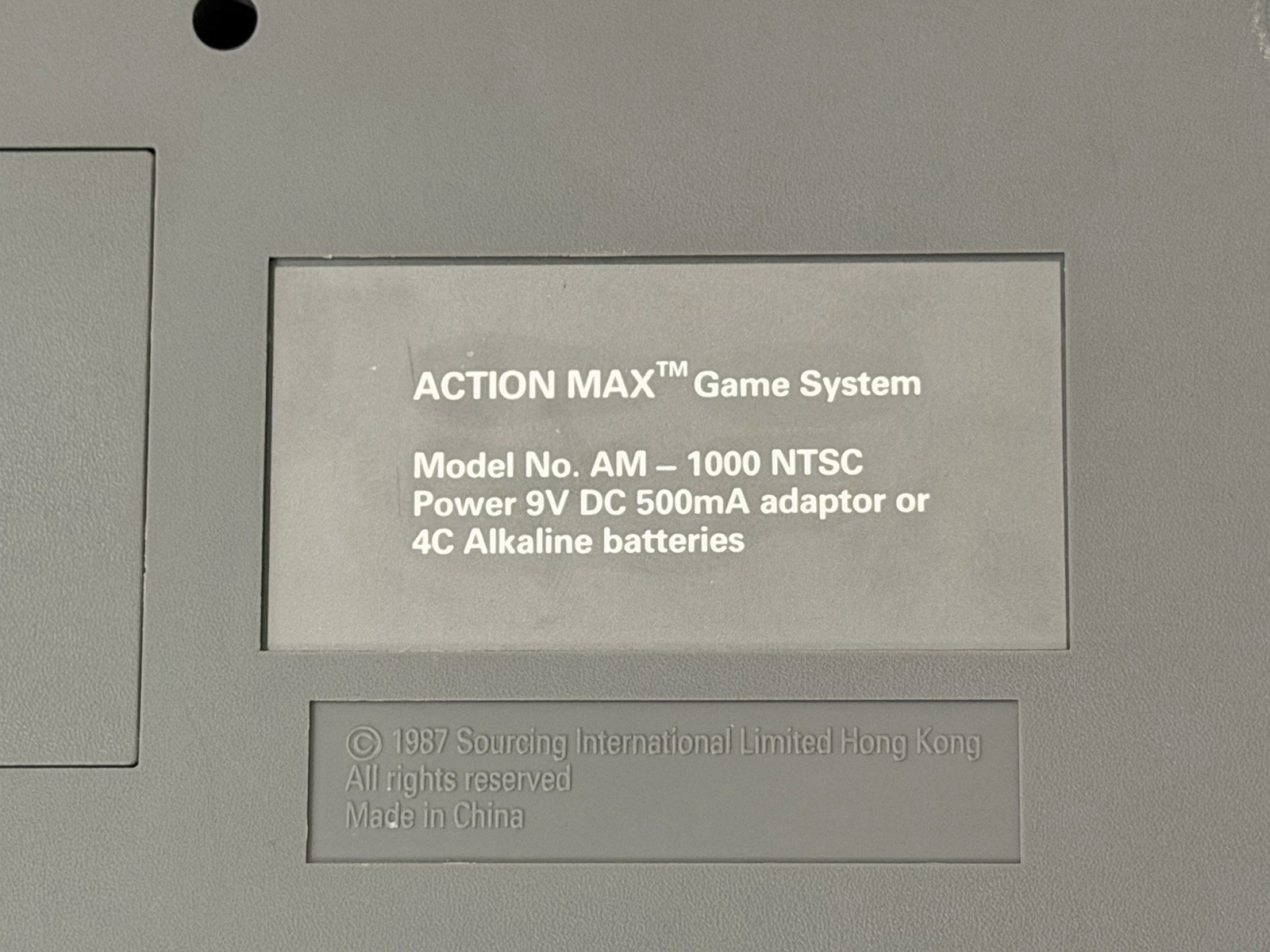 1987 Action Max VCR Game System with Gun and Signal Light Untested As-Is