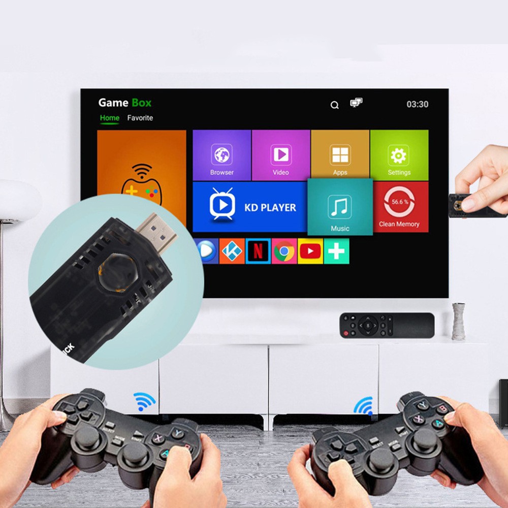 Game Stick 64G 8K HDMI Low Latency Dual Handle Portable TV Video Game Console
