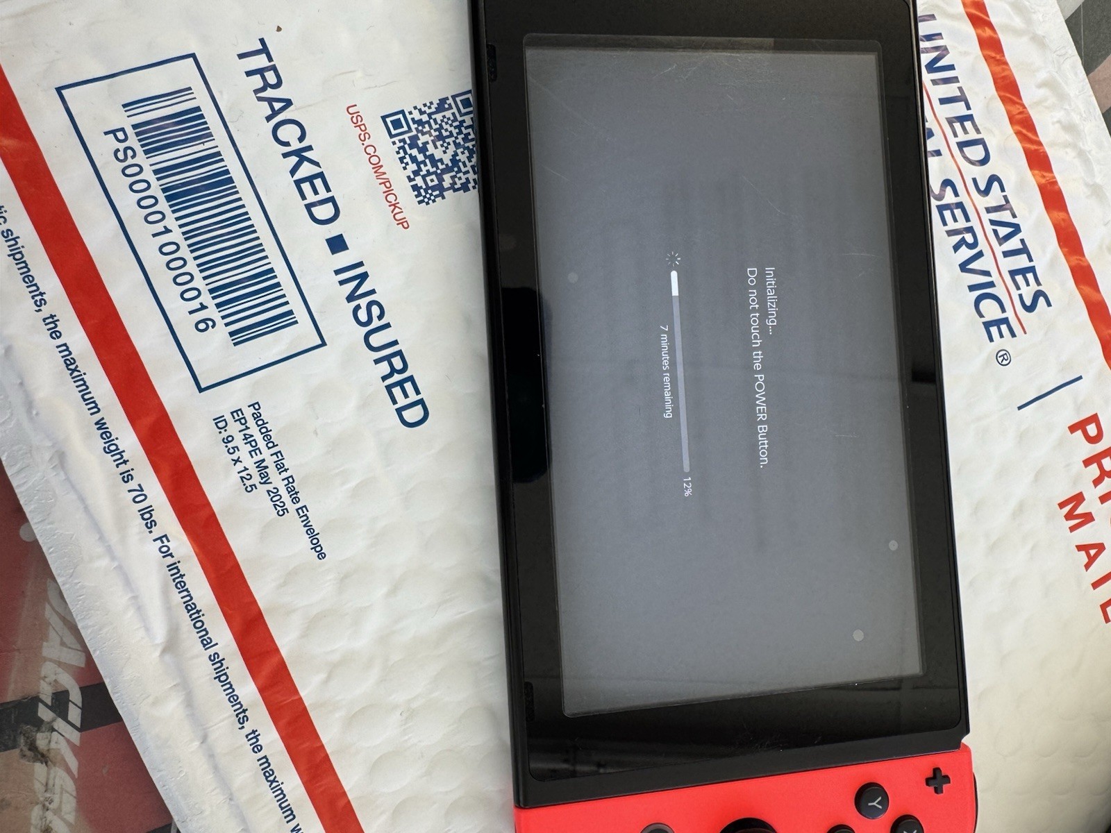 Nintendo Switch HAC-001 Console Blue & Red Joy-Con 128GB microSD Tested Working