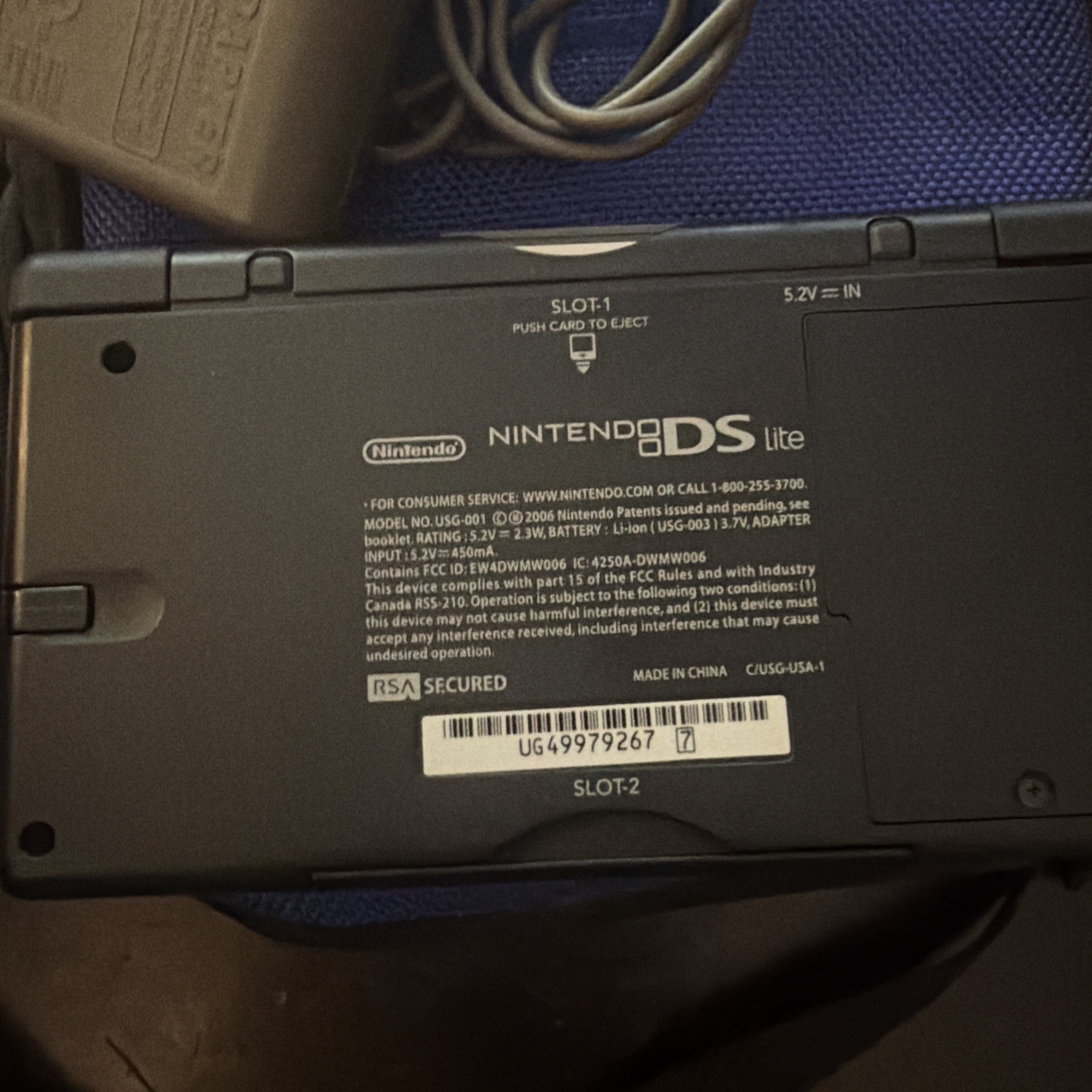 Nintendo DS Lite Crimson Red & Black Handheld Console USG-001