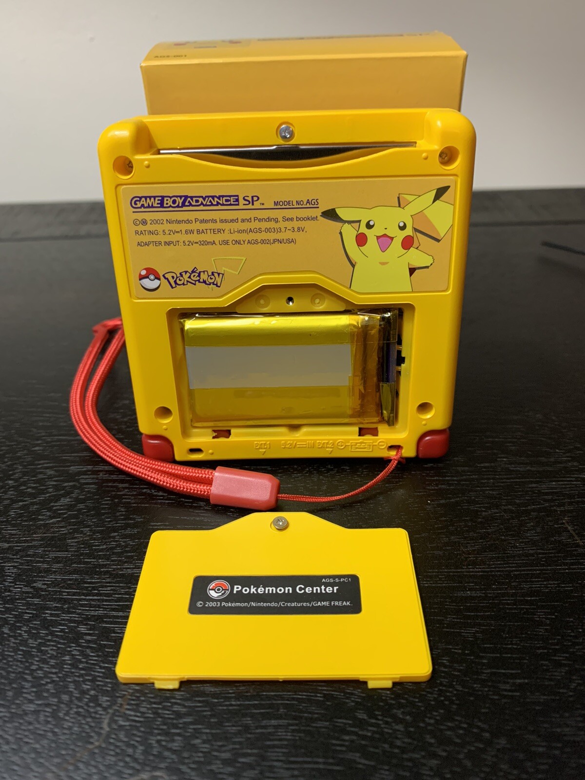 Pikachu GBA SP Gameboy Advance SP IPS V2 Bundle – Charger,Game,Yellow LED&Cheeks
