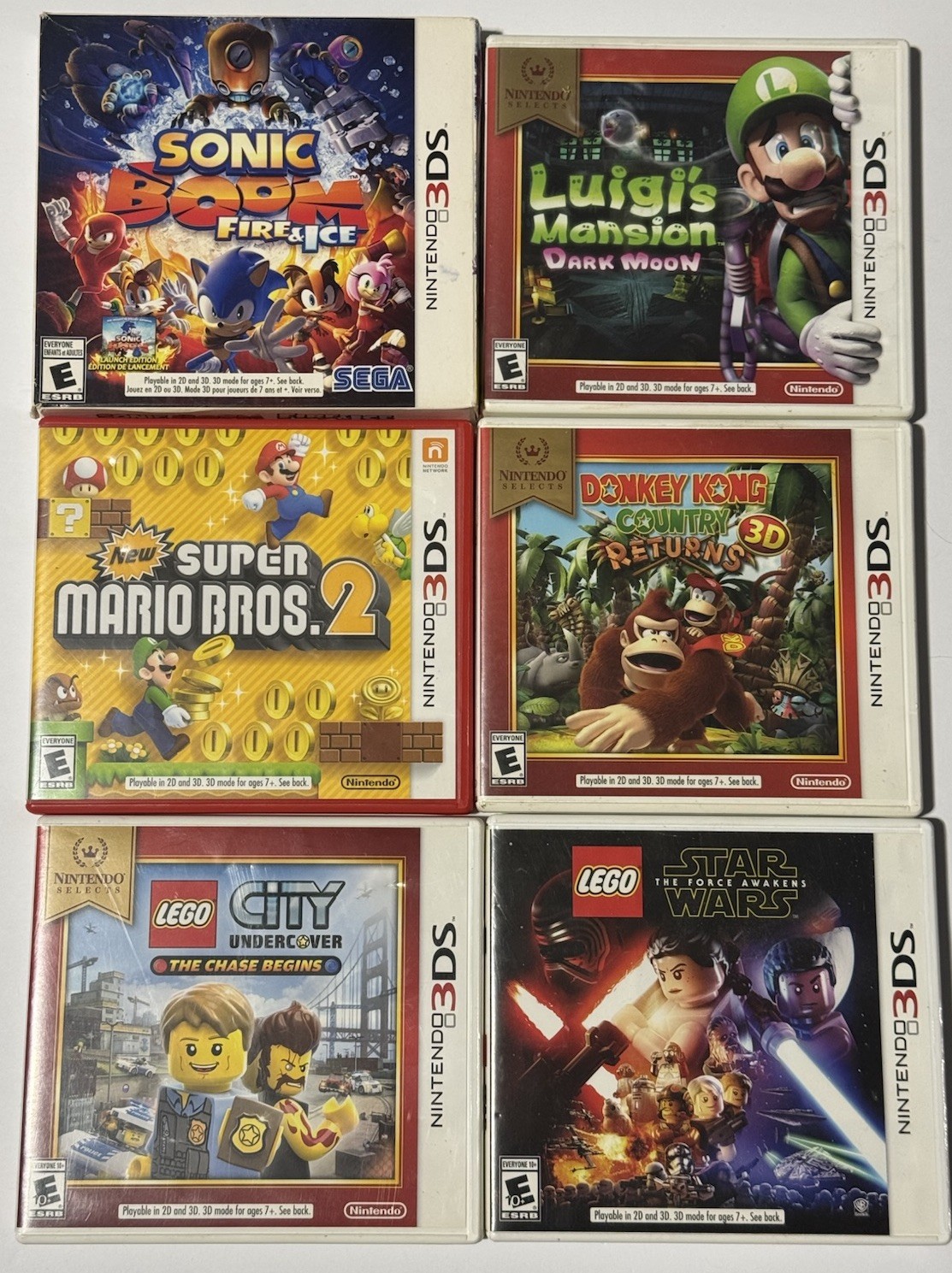 Nintendo 2DS Red Bundle w/ Mario Luigi DK Sonic Boom 3DS Games