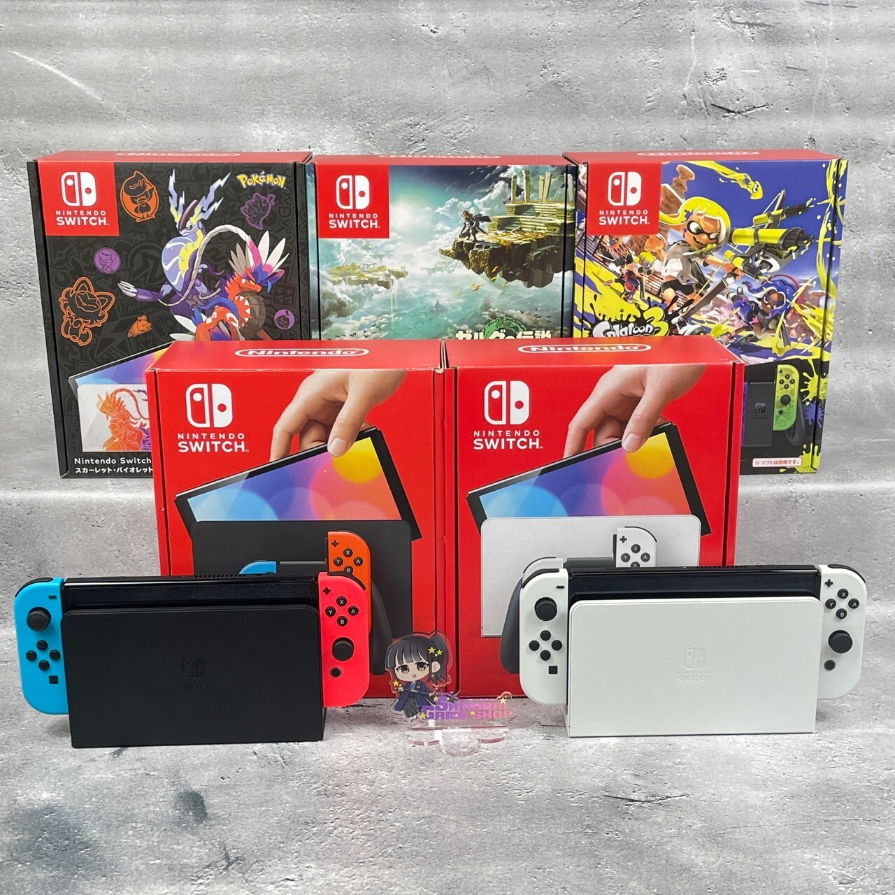 Nintendo Switch 64 GB OLED Console White Neon Red & Blue Zelda Pokémon Splatoon