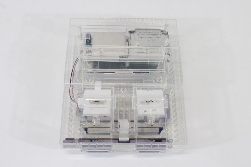 Super Nintendo Transparent Crystal Clear Console SNES SFC Convert AV AC Adapter