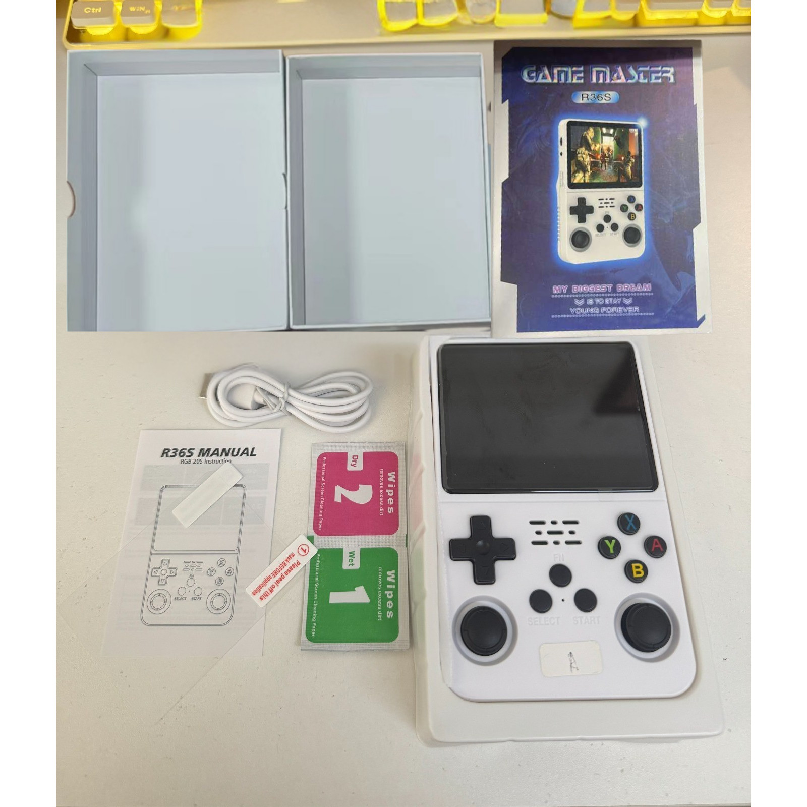 R36S Retro Handheld Video Game Console 64GB 20000+ Games 3.5 Inch IPS Screen US