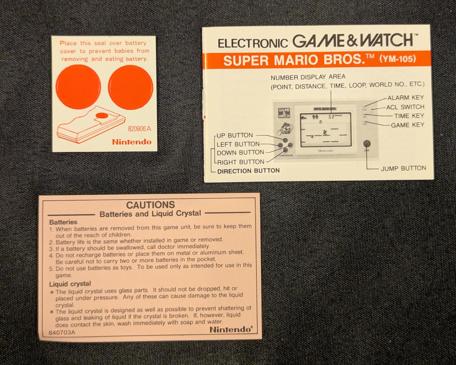 1988 Nintendo Game ＆ Watch (YM-105) Super Mario Bros Video Game (Clean & Tested)