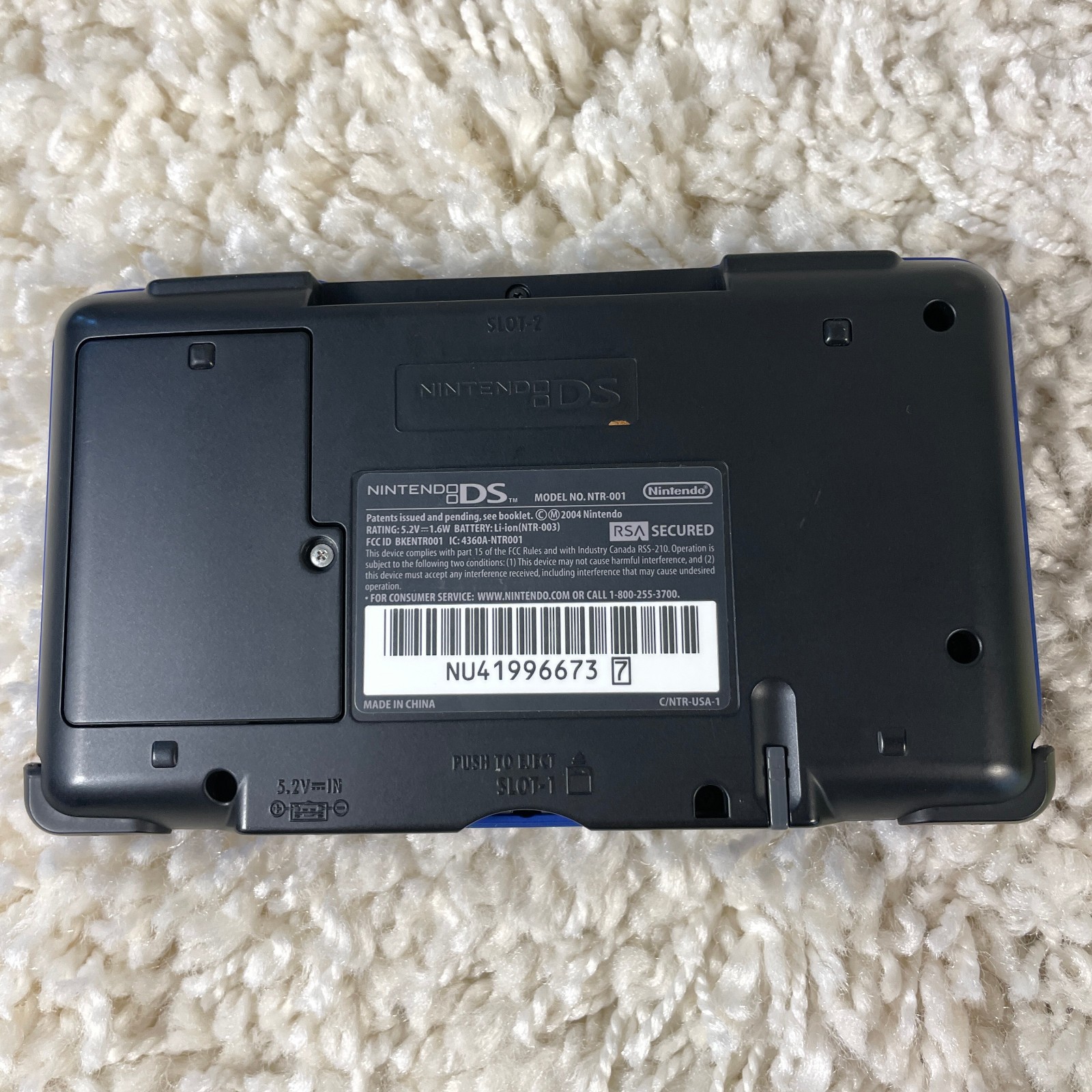 Nintendo DS Original NTR-001 Cobalt Blue Handheld Console System READ
