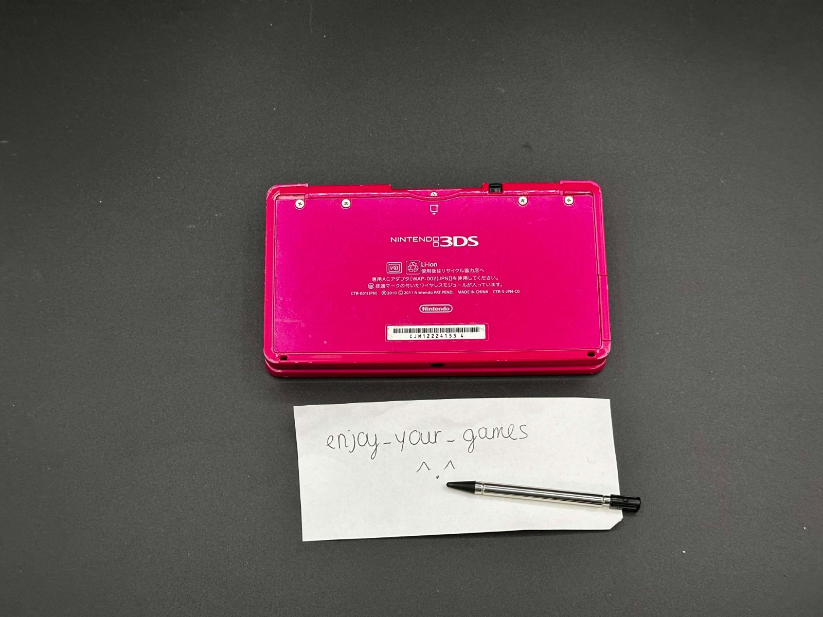 Nintendo 3DS Gloss Pink | English | Charger | Stylus | USA Seller-SHIP IN 1-DAY