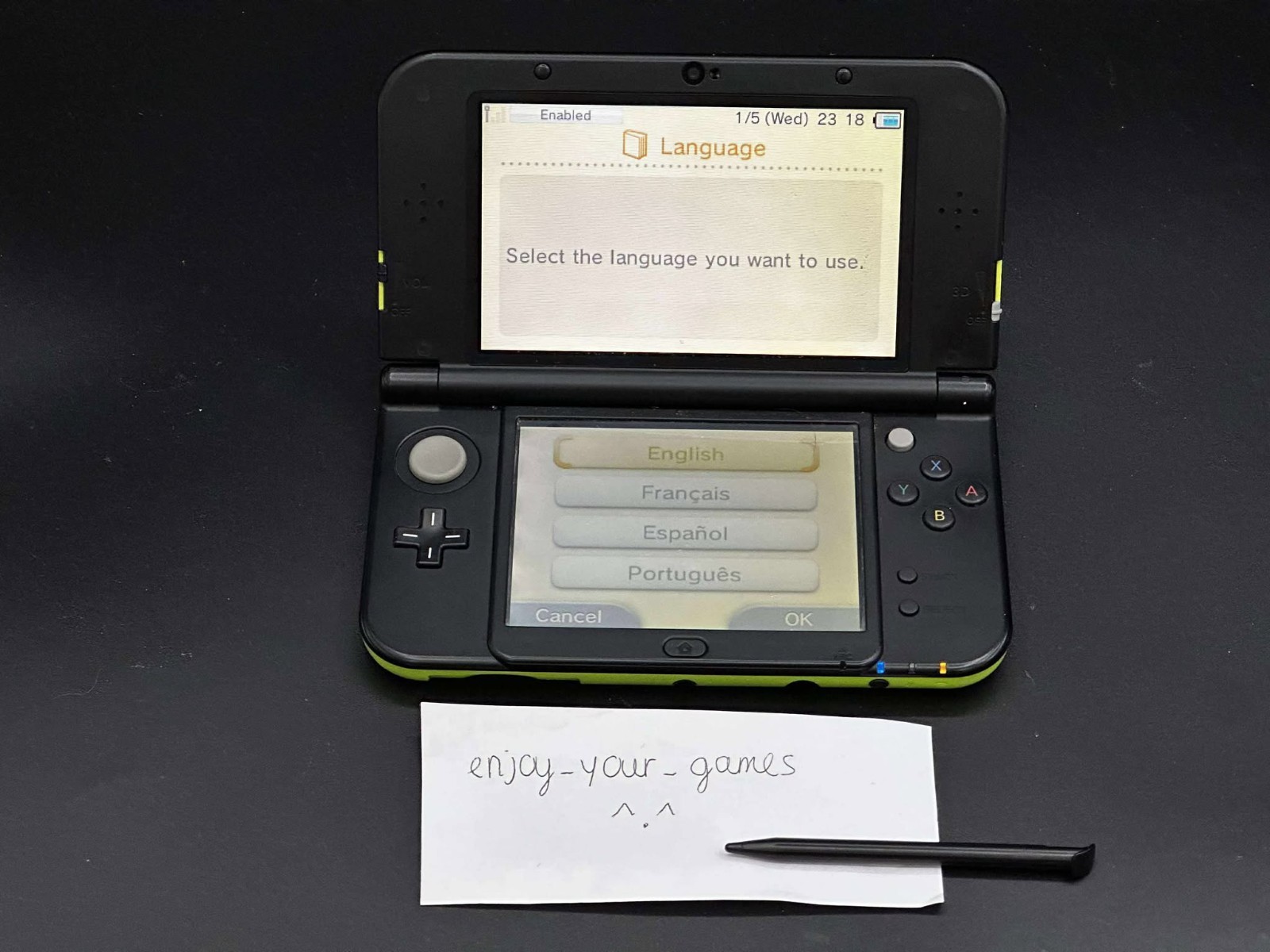 Nintendo New 3DS XL LL Lime Green | English | Charger | Stylus – SHIP IN 1-DAY