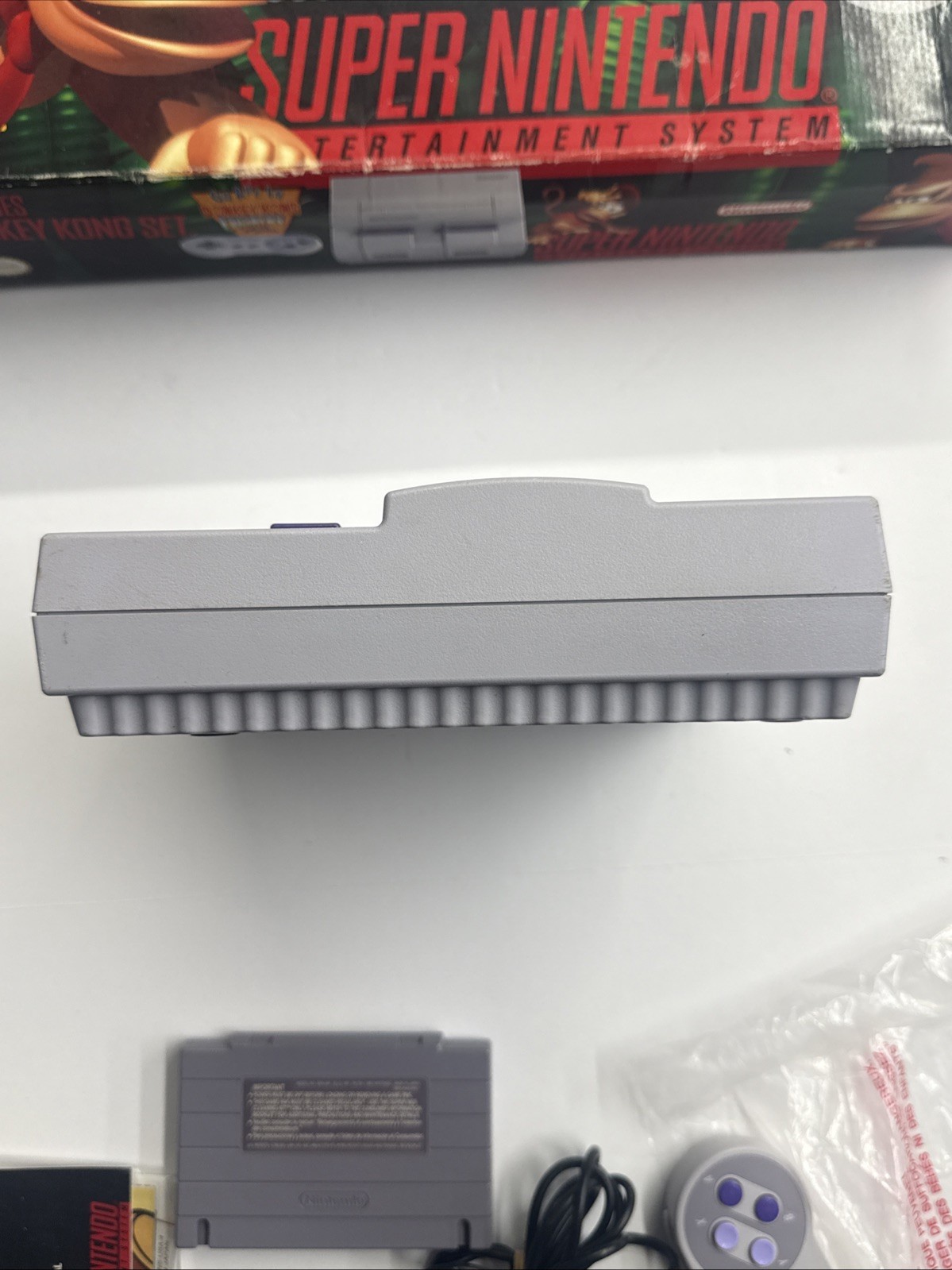 SNES – Super Nintendo Donkey Kong Country Set Console Almost Complete In Box