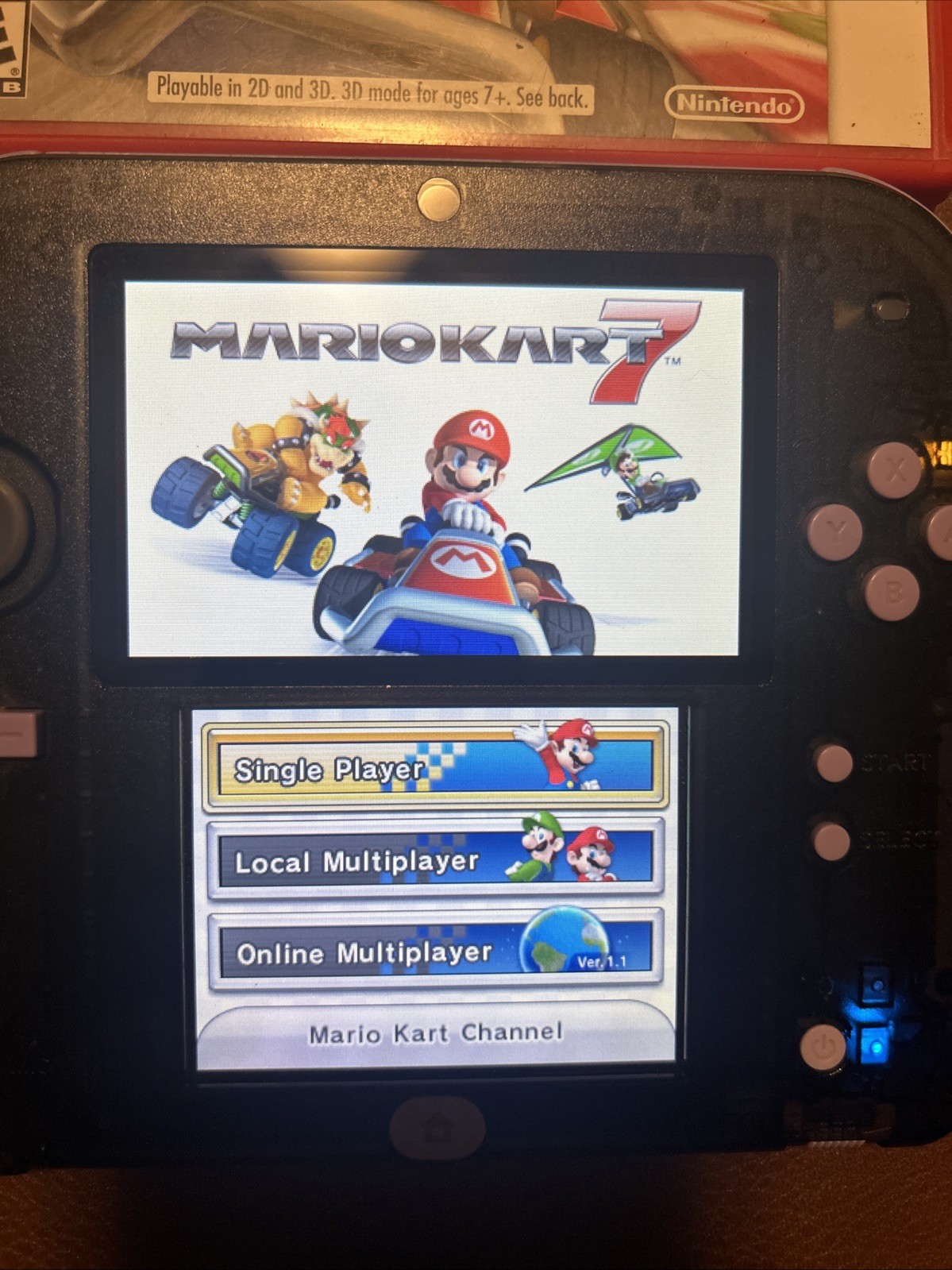 Nintendo 2DS Lavender Purple & Clear Black U/C USA Games Mariokart & Super Mario