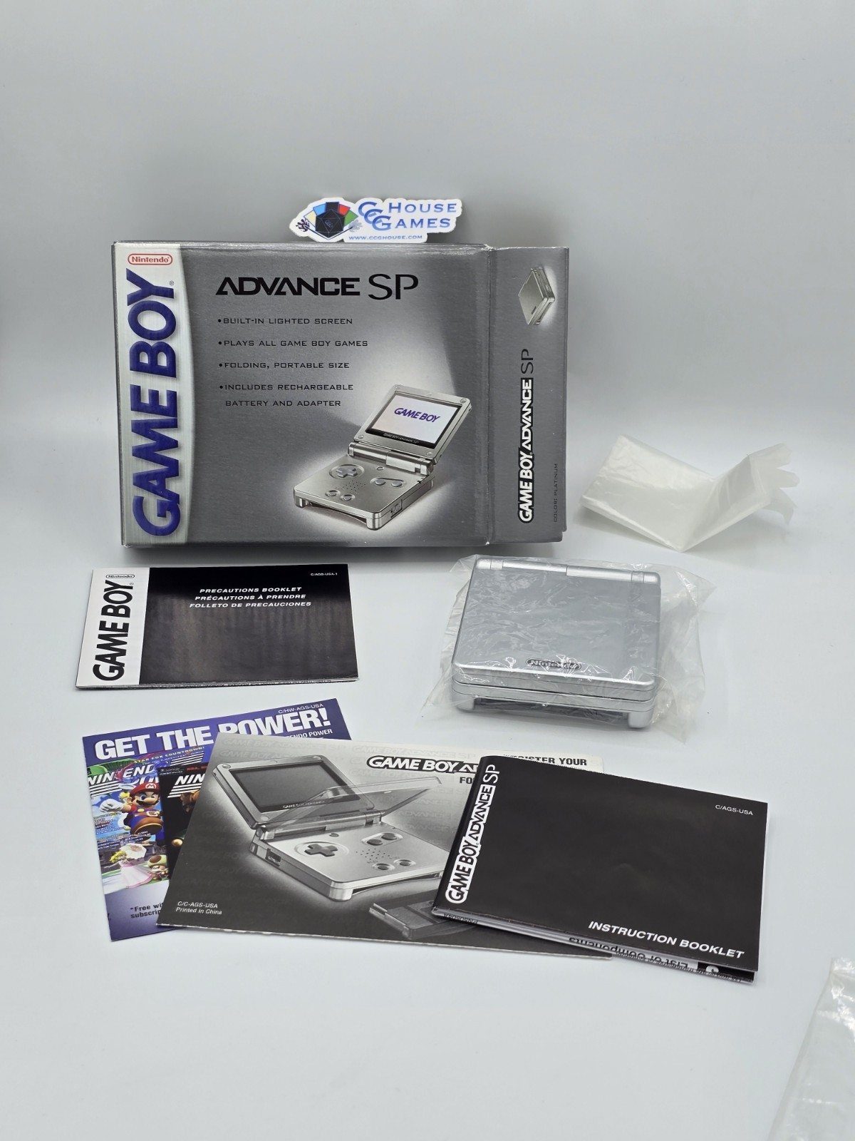 Nintendo GameBoy Advance SP System – Platinum Complete CIB CLEAN! *CCGHouse* VD
