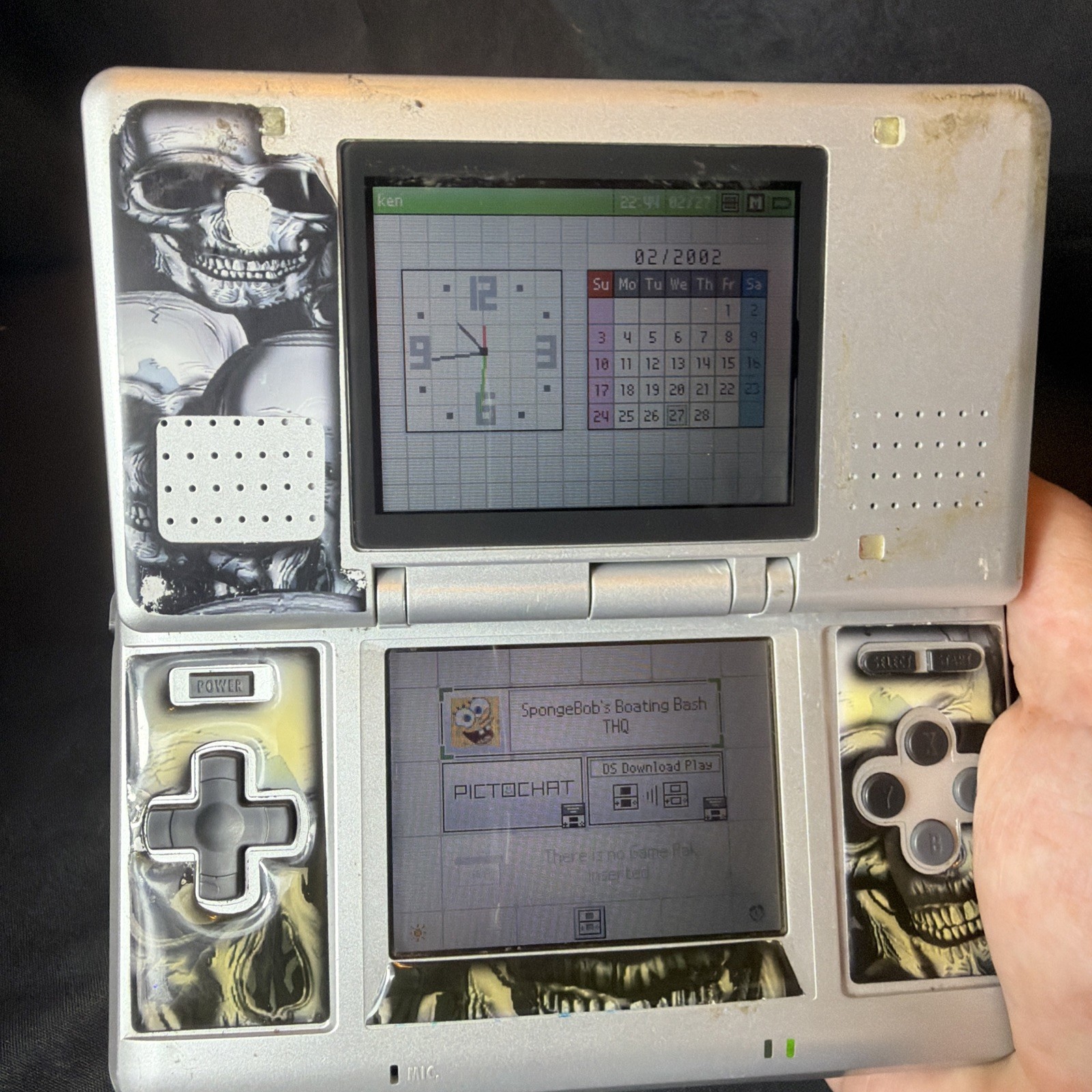 Nintendo DS Original Console NTR-001 Titanium Silver w/ charger – Working (READ)