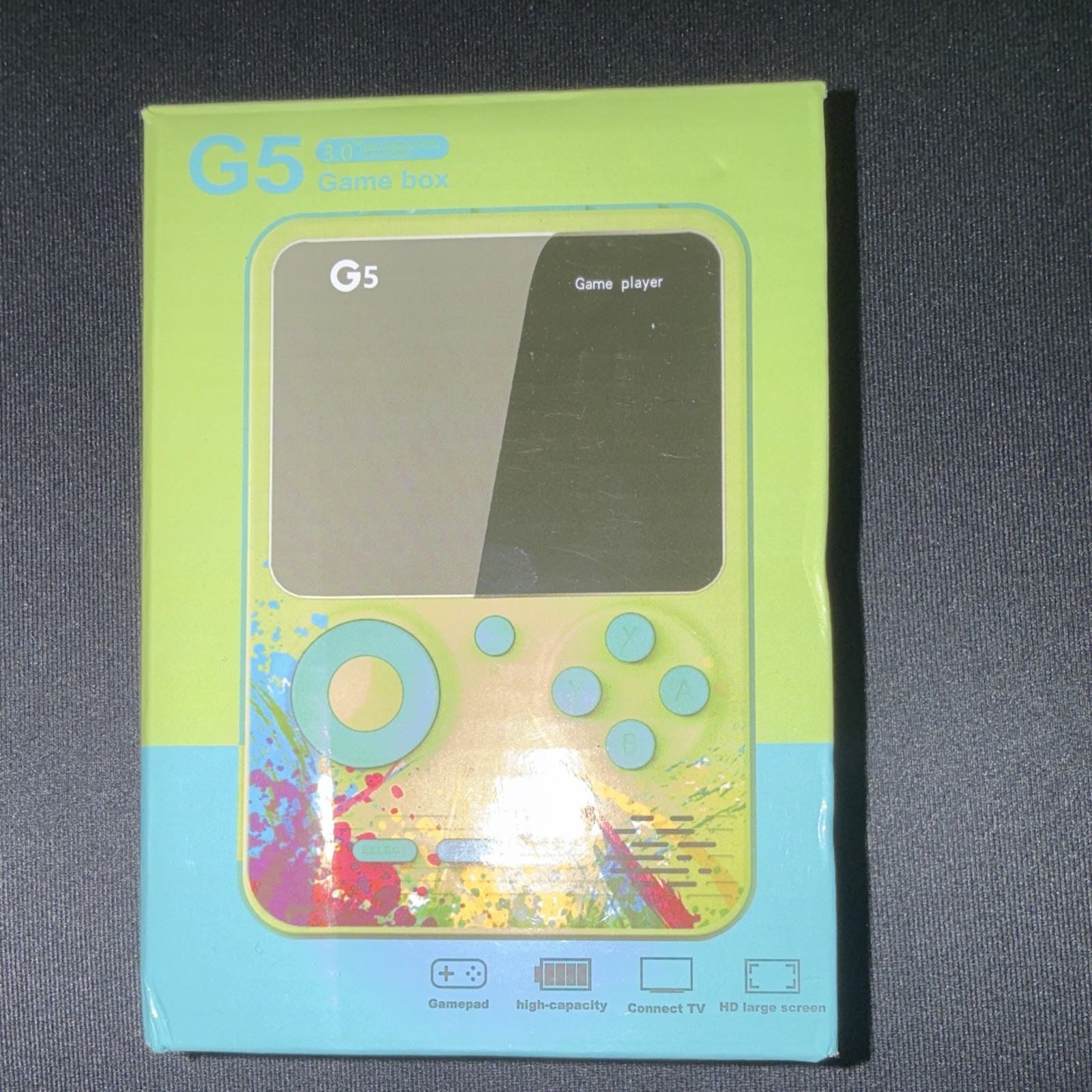 G5 Handheld Game Player Console Backlit Screen Composite RCA AV Cable Blue