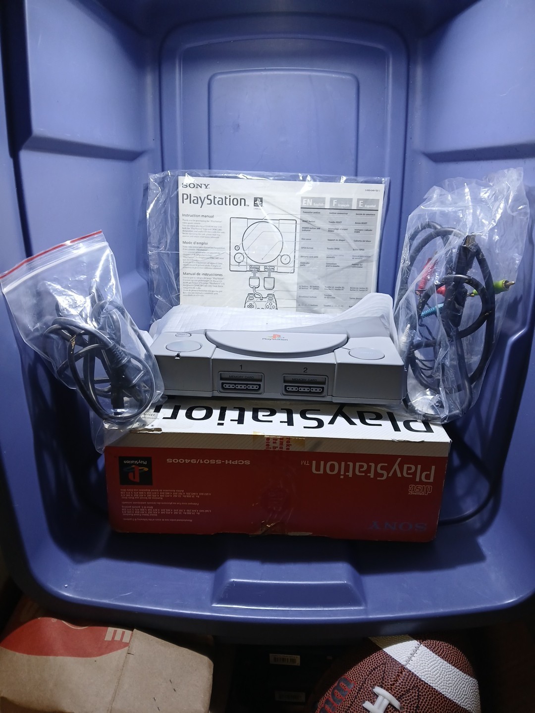 Open Box (New) Sony PlayStation 1 Console Mint+ in Box 1998 Retro tested