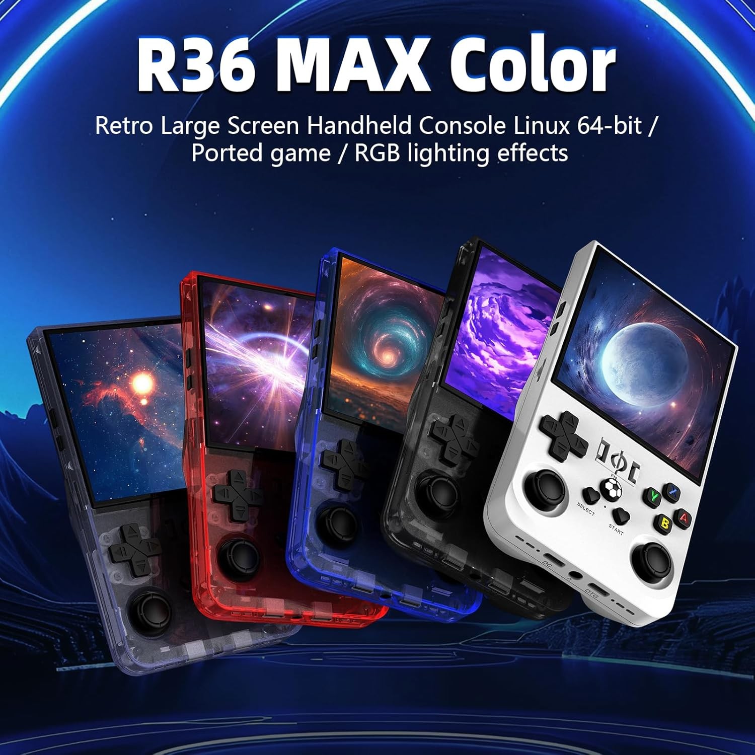 R36MAX Black Handheld 4000mAh 64GB Retro