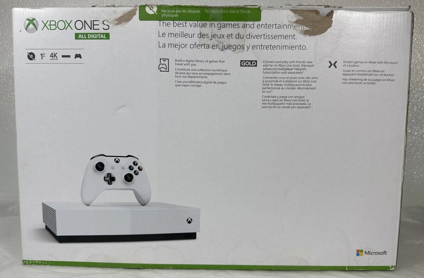 Microsoft Xbox One S All-Digital Edition 1TB Video Game Console – White