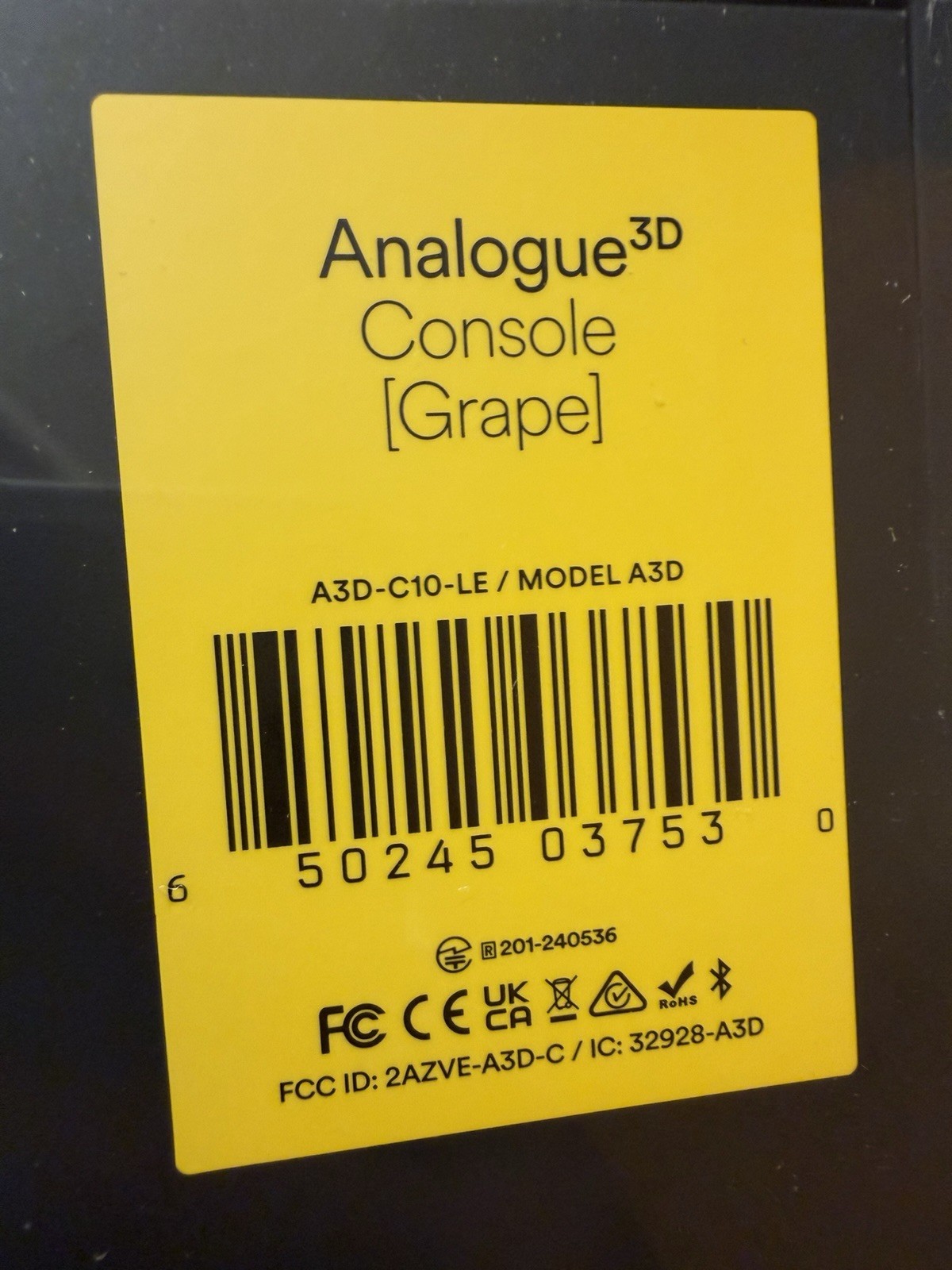 Analogue 3D – Funtastic (Grape) – Limited Edition Brand New In Hand Ships Fast