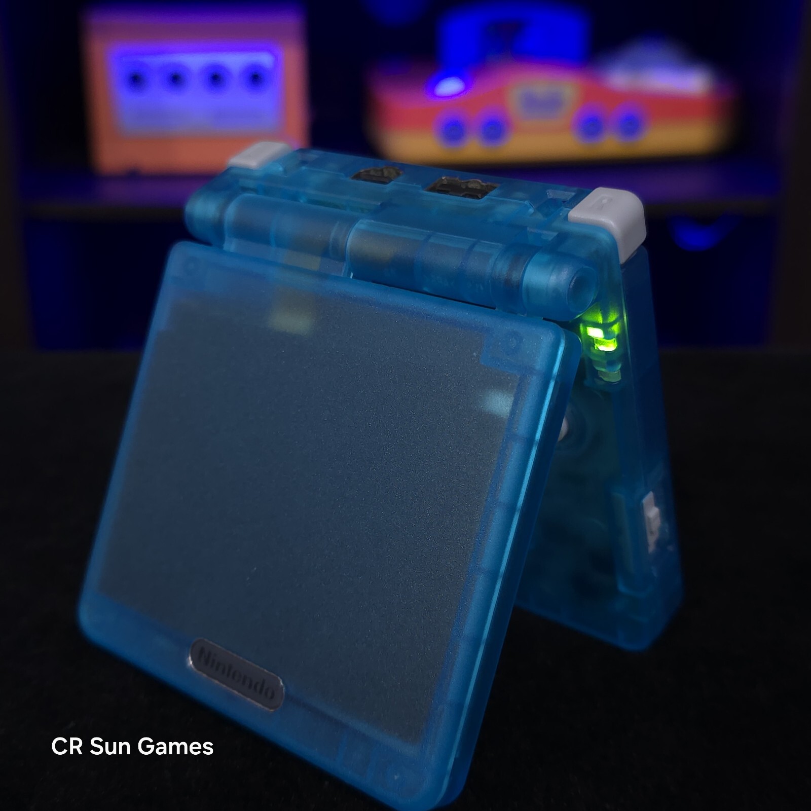 Clear Blue Nintendo Game Boy Advance GBA SP IPS Screen MOD Adjustable Brightness