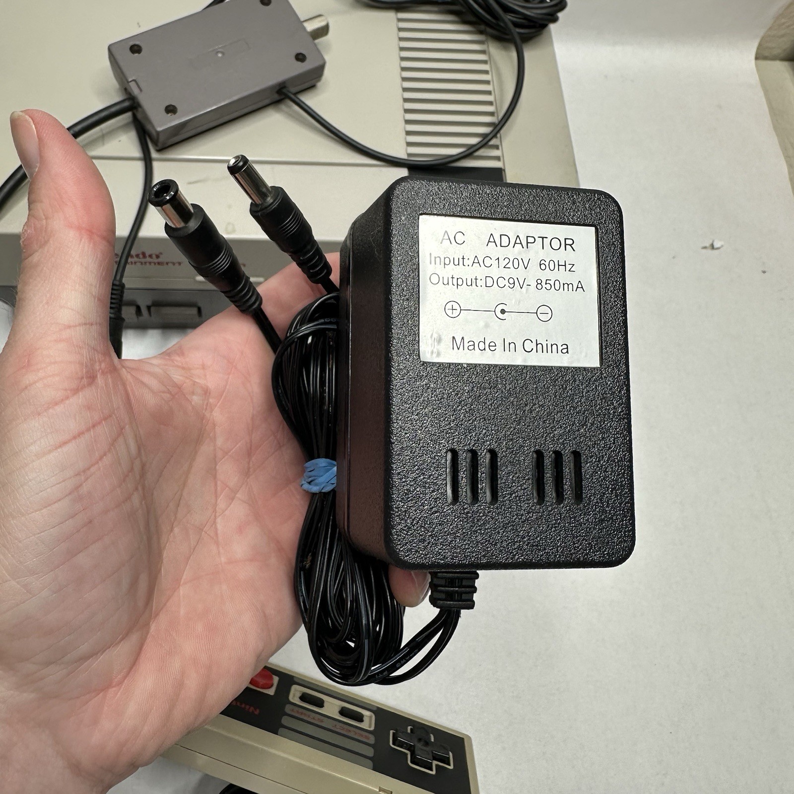 Original Nintendo NES Console Bundle Cables Controller Works Tested