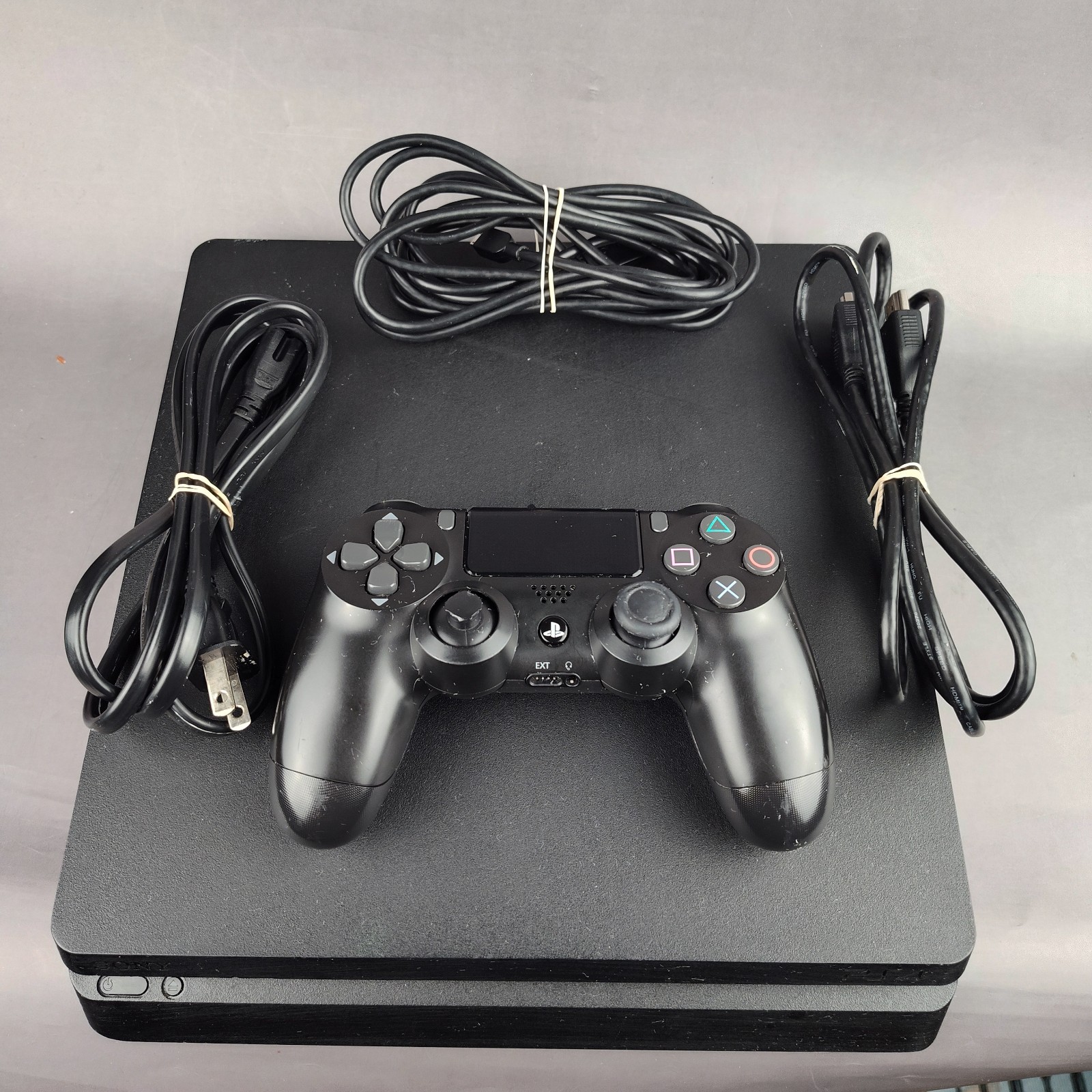Sony PlayStation 4 Slim 1TB Console Jet Black – Controller + Wires Tested PS4