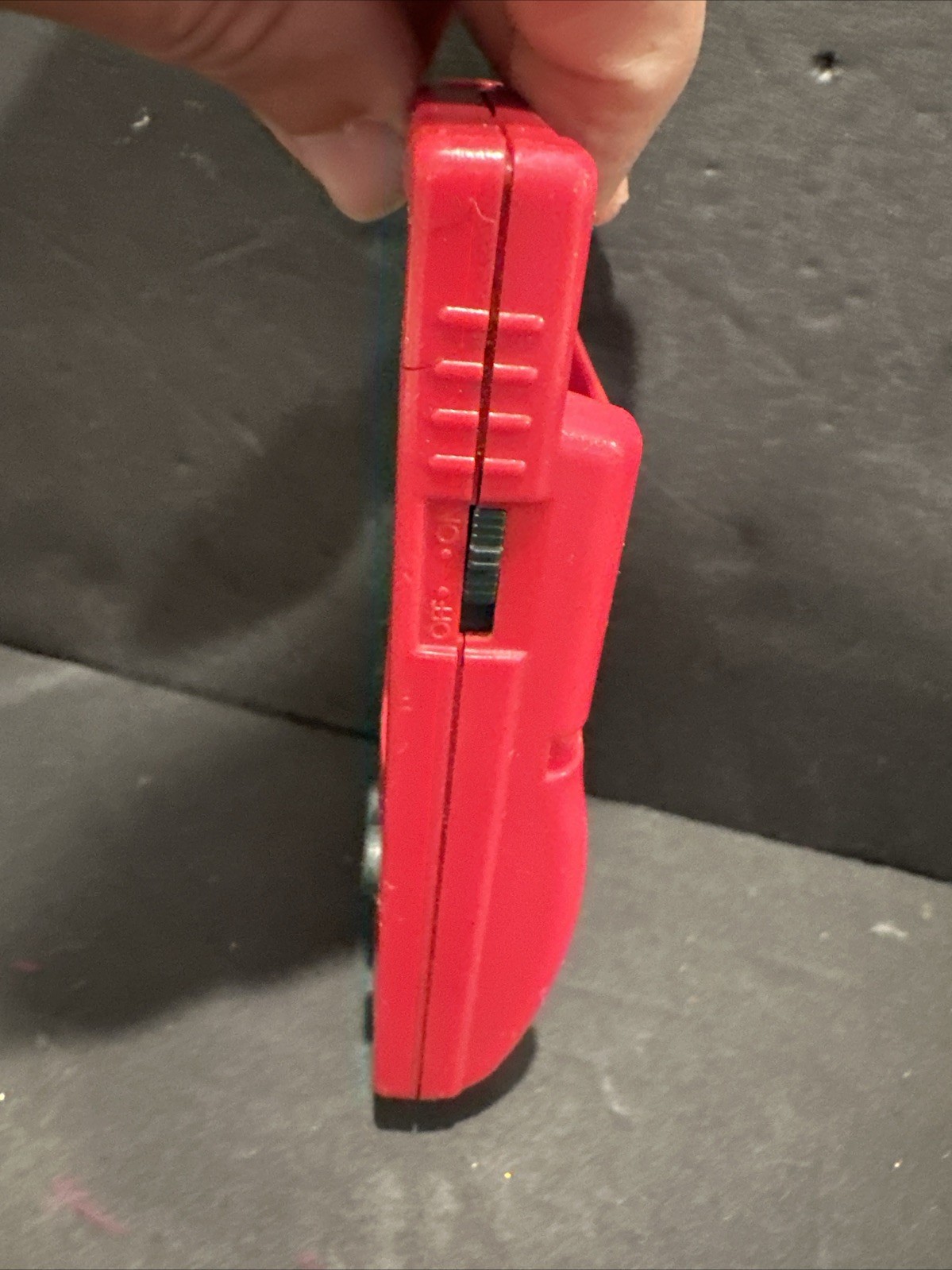 Nintendo Game Boy RED no battery cover and written ON WITH MARKER #R32
