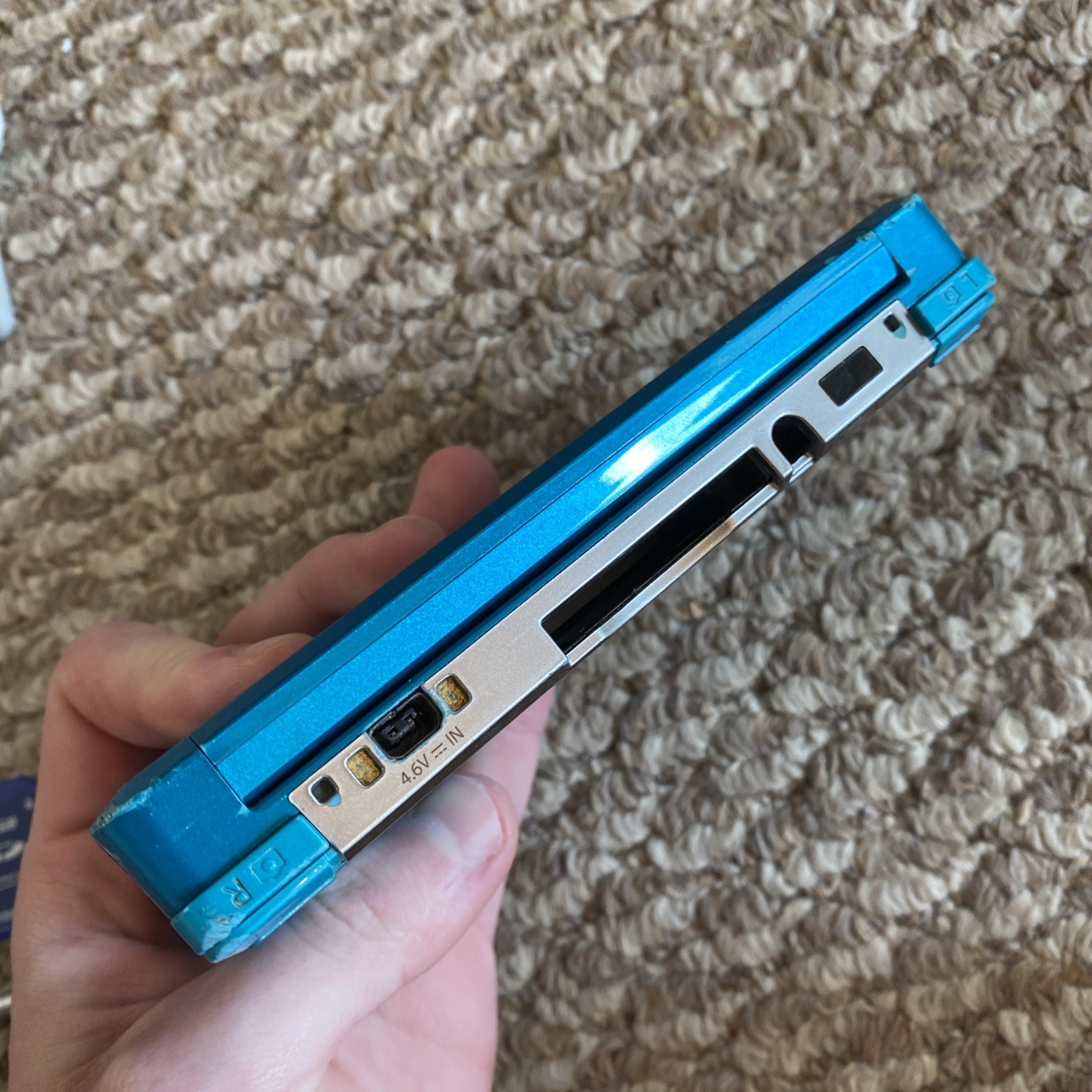 Nintendo 3DS CTR-001 (USA) Console Aqua Blue Stylus Charger SD Card