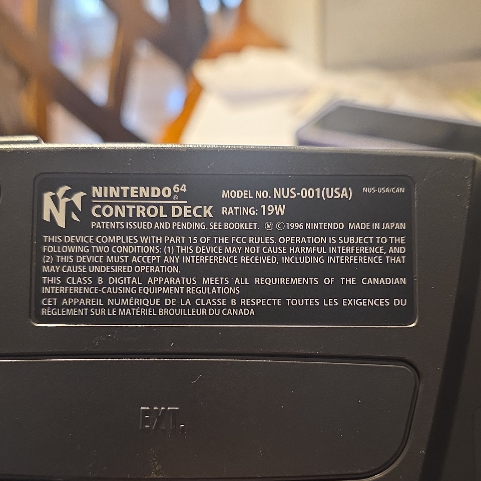 Nintendo 64 NUS-001(USA) Gray Console Component RCA Multiplayer NTSC Controller