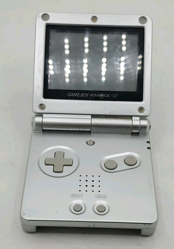 Nintendo Game Boy Advance SP AGS-001 Silver Console Tested Working