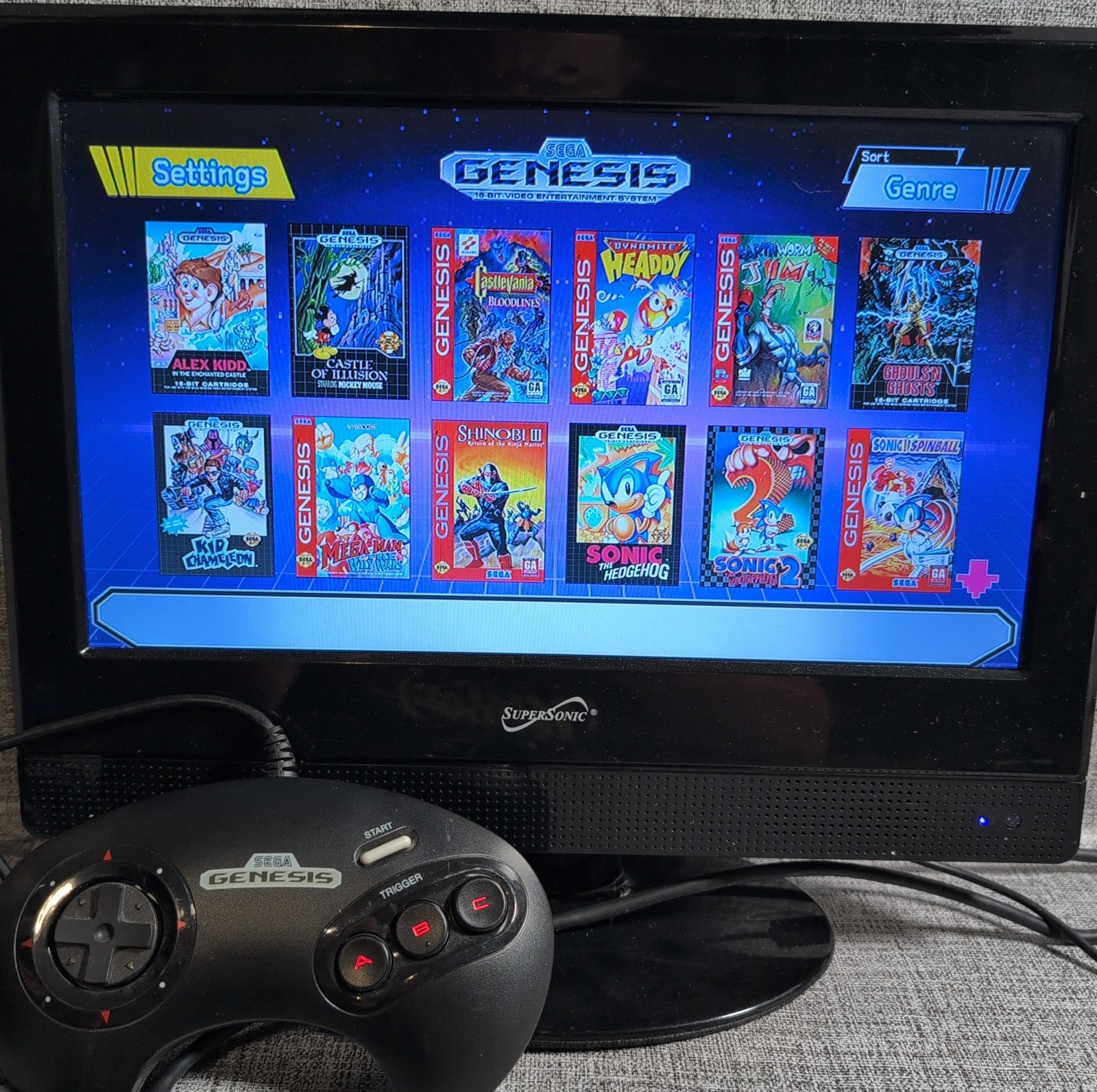 Sega Genesis Mini Authentic Console w/ Controllers & Cables Tested Working