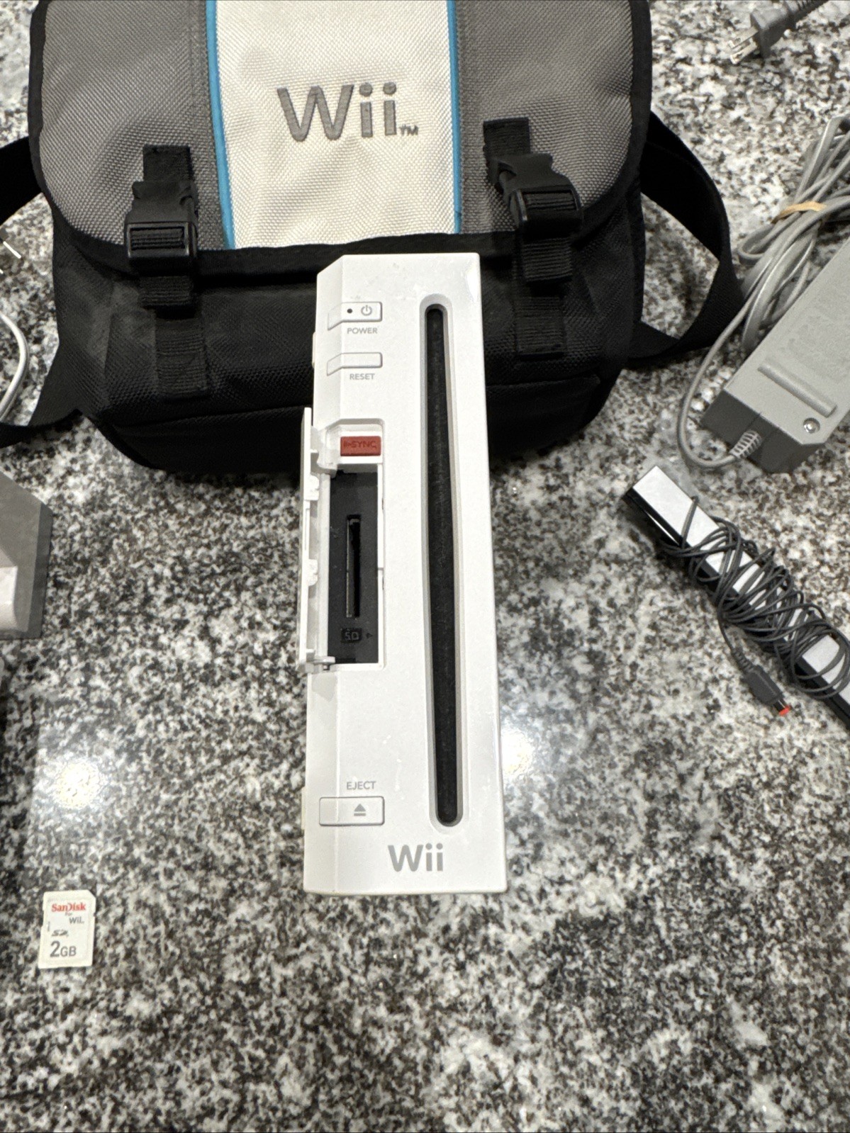 Nintendo Wii Console White RVL-001 Tested Working W/ 2 Remotes, Cables, Case, SD