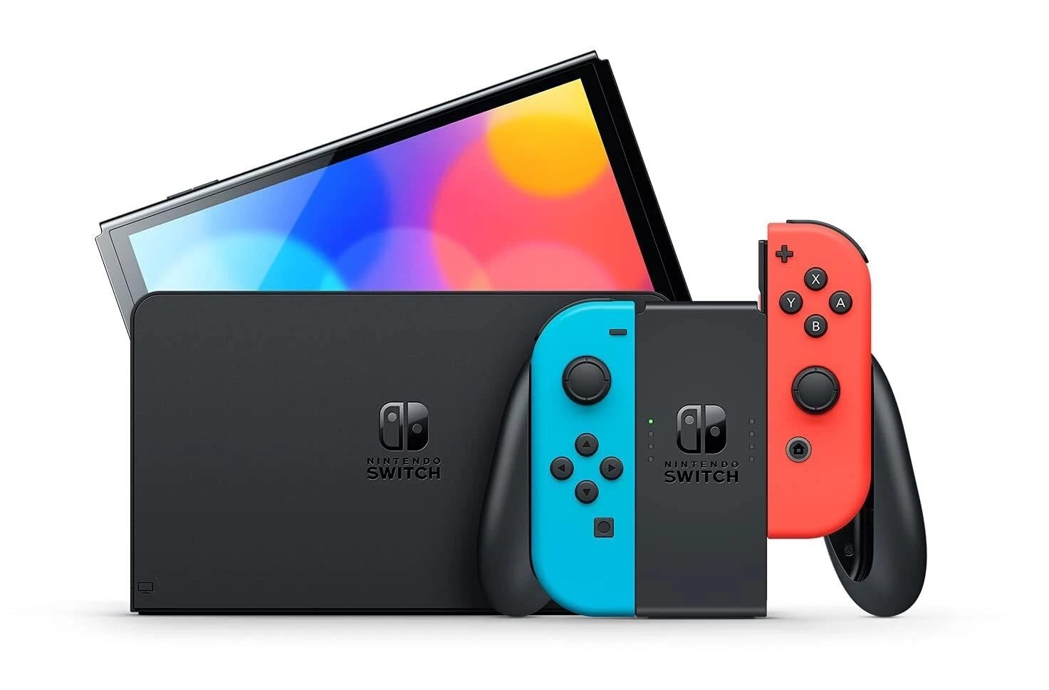 Nintendo Switch OLED 64GB Neon Red Blue Joy-Con Regional Free, Japanese spec
