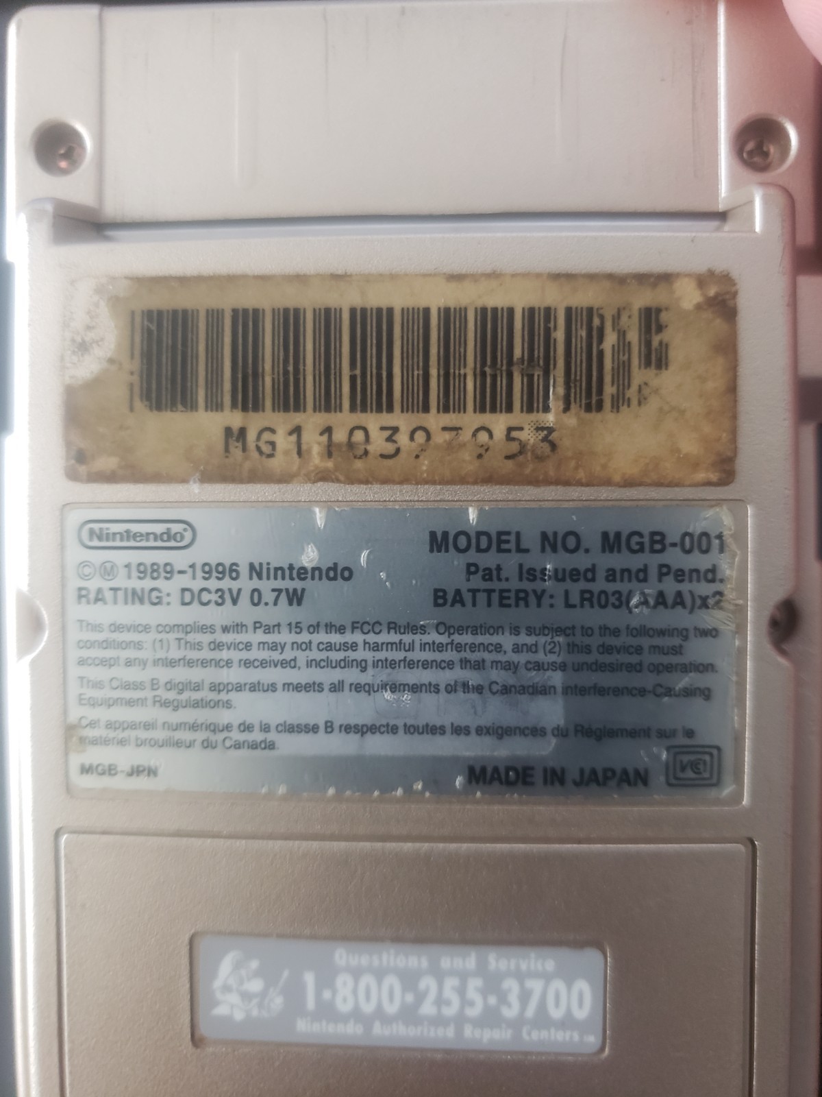 Nintendo Game Boy Pocket Gold Handheld System MGB-001