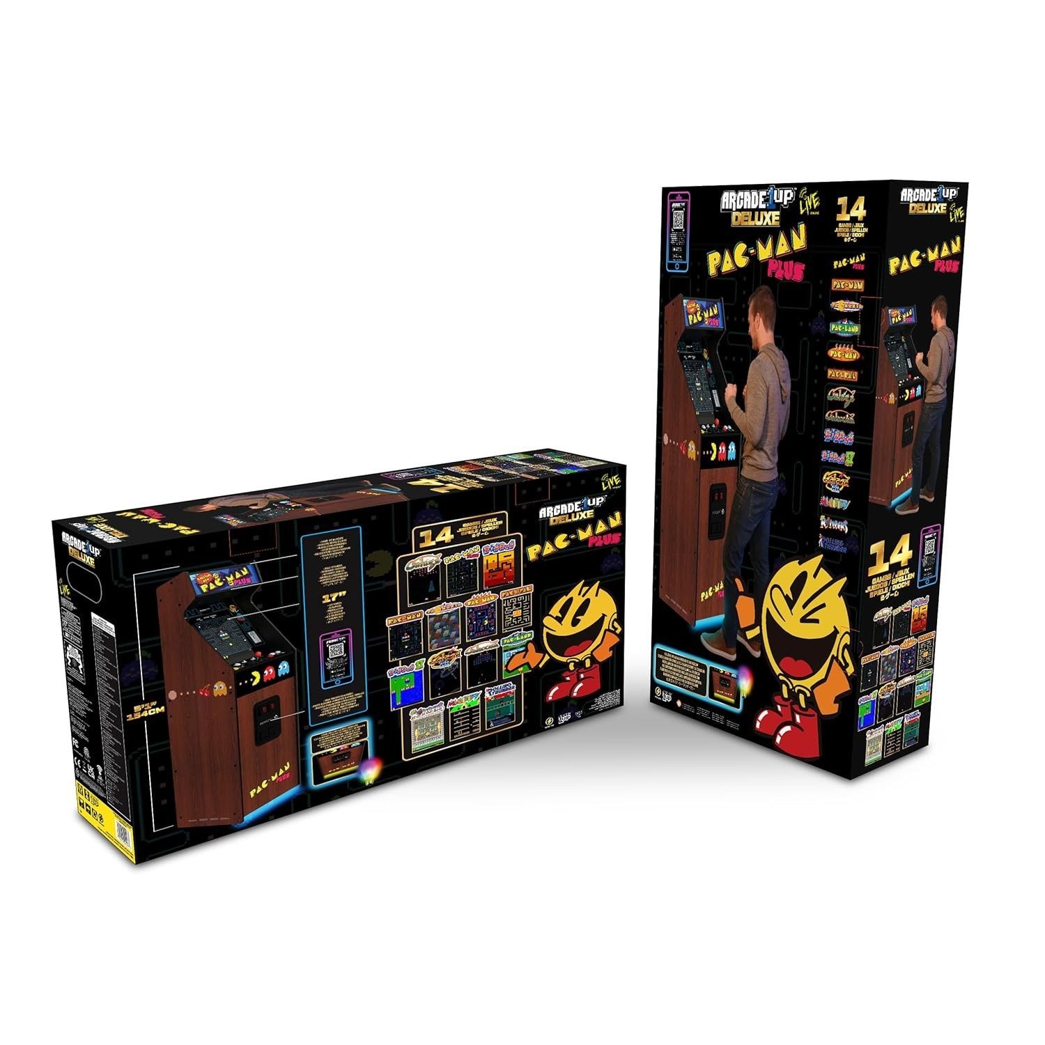 Arcade1Up Pac-Man Plus Deluxe Arcade Machine 14 Games WiFi 5ft Tall A1U