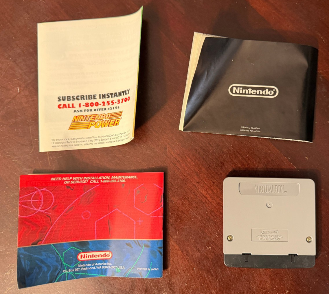Nintendo Virtual Boy Console CIB w/AC Adapter, 5 games, Near Mint Cond