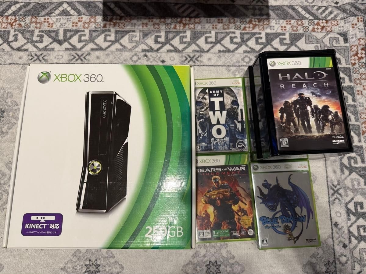 Microsoft Xbox 360 S 250GB Console w/ Controller AV Cable Tested Boxed Japan