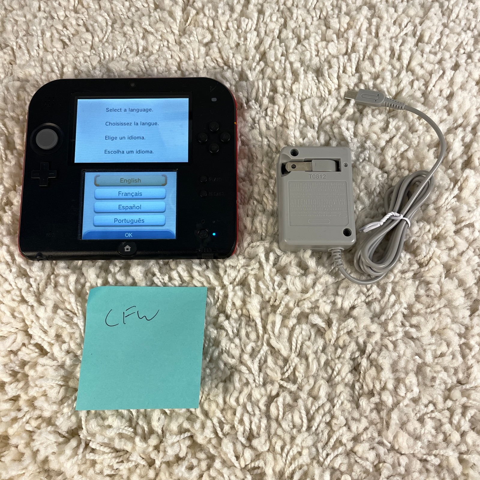 Nintendo 2DS Red Black Handheld Console System FTR-001 Tested