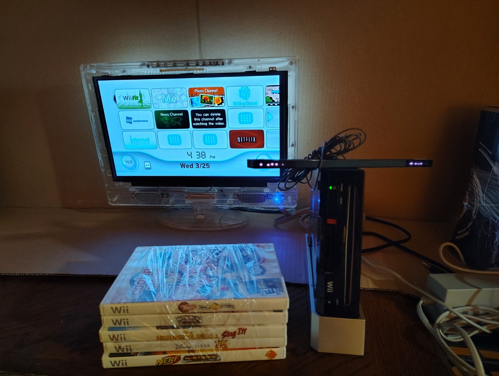 Nintendo RVL-101 Wii Console, 5 Games, 2 Controllers, 2 Nunchuck Tv Not Included