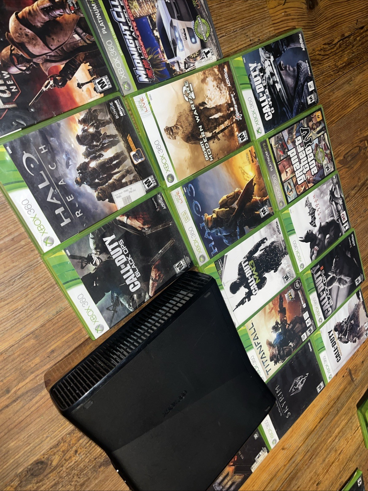 Microsoft Xbox 360 S Slim Black 250GB Replacement Console W/ Games Lot Bundle