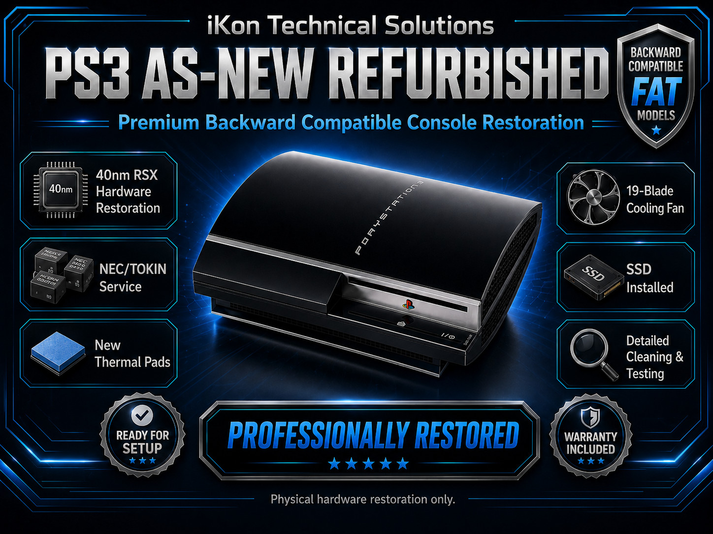 Sony Playstation 3 PS3 CECHA00 CECH-A00 40nm RSX Backward Compatible SSD