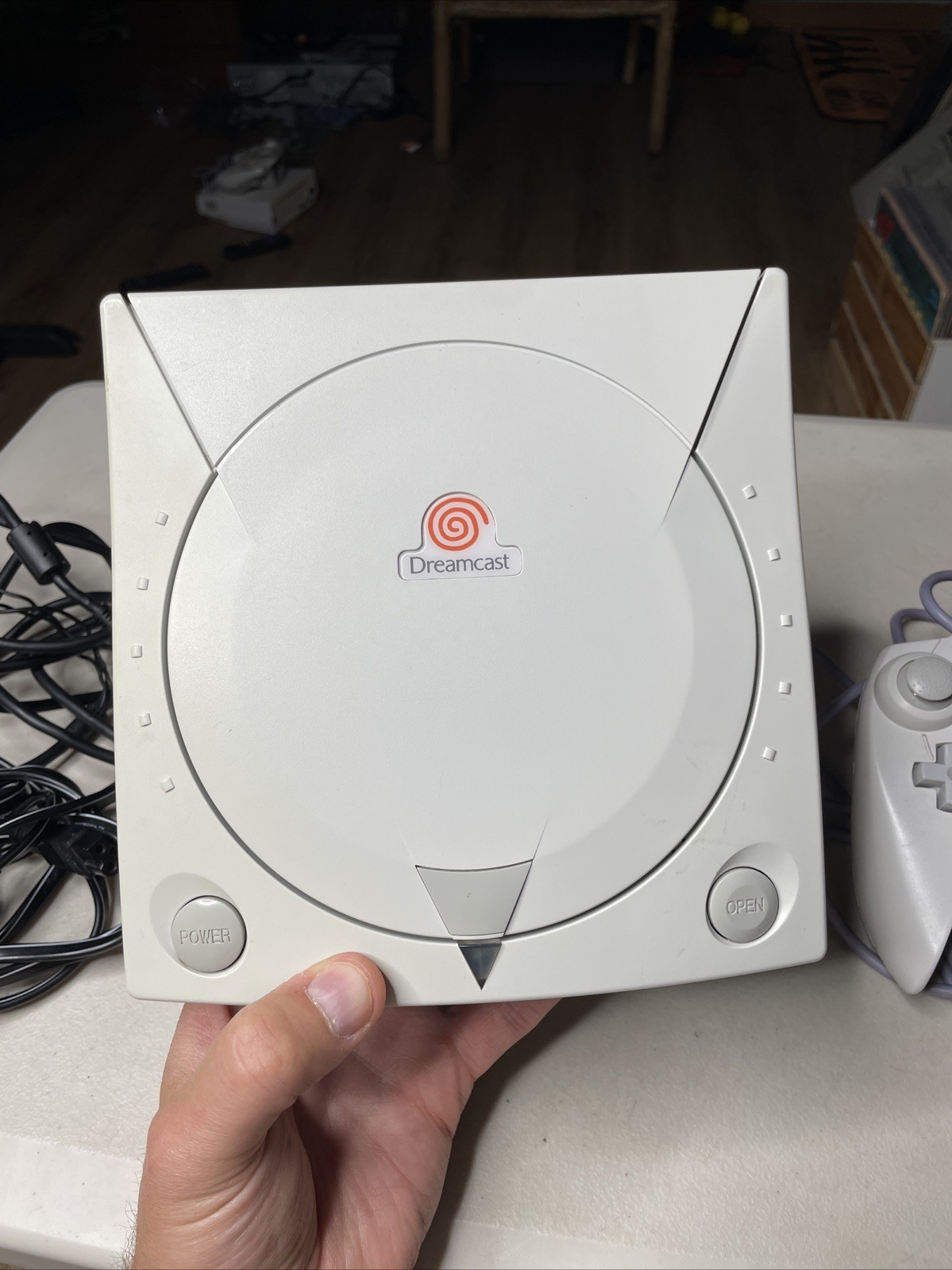 SEGA Dreamcast Console White Hkt-3020 with Controller, Cables, Tested Works