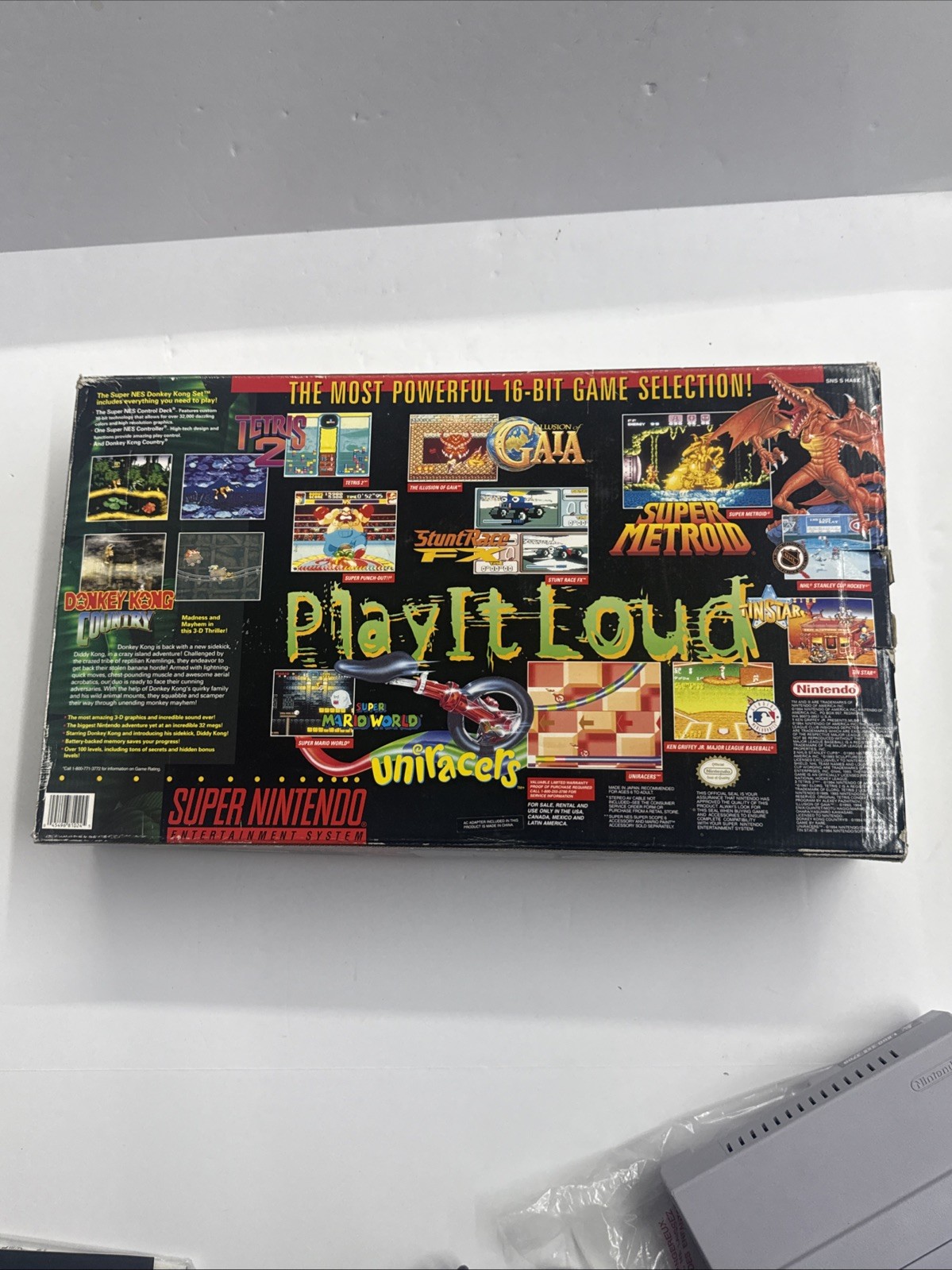 SNES – Super Nintendo Donkey Kong Country Set Console Almost Complete In Box