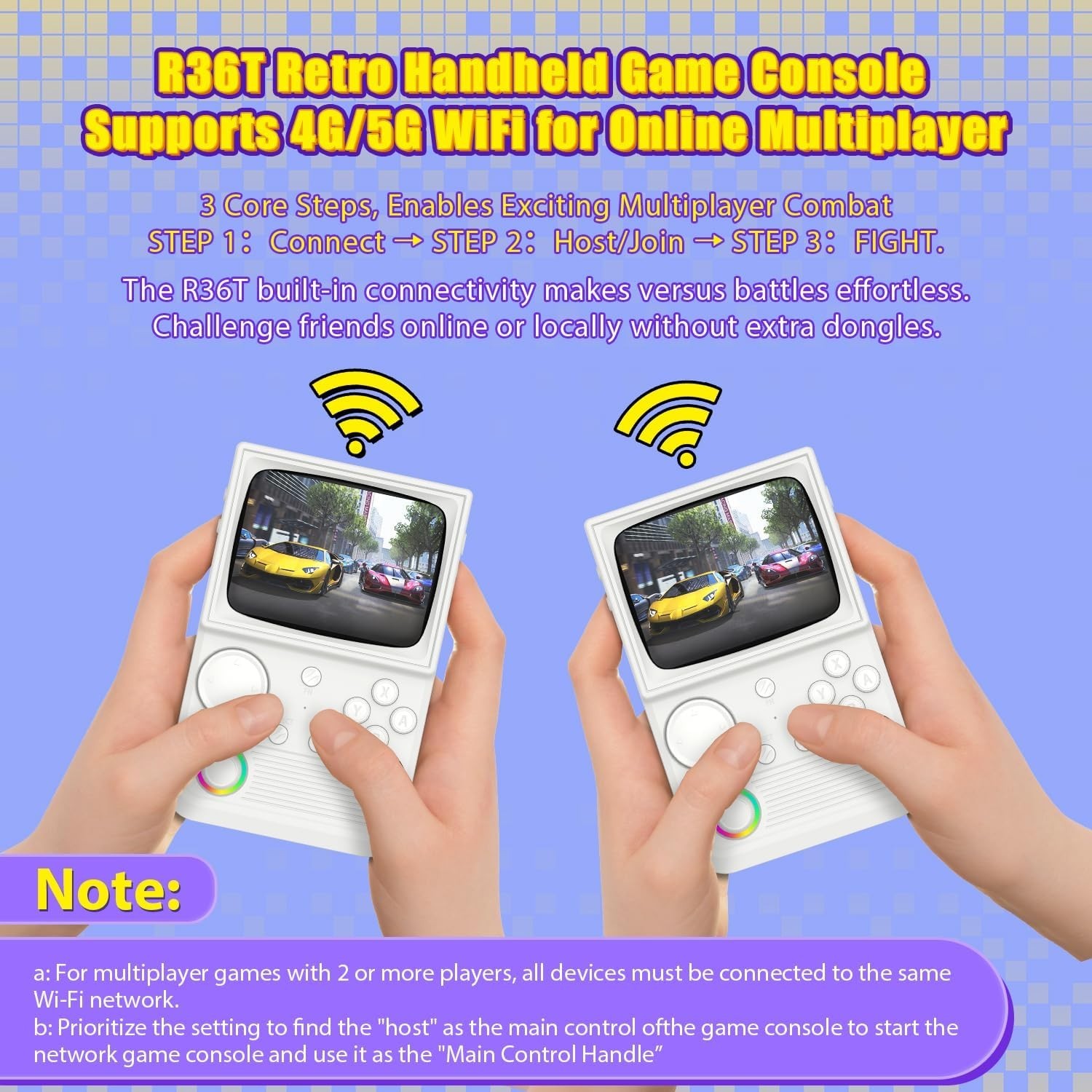 Gaming Console with 64GB Memory and Multiplayer Features for Retro Enthusiasts