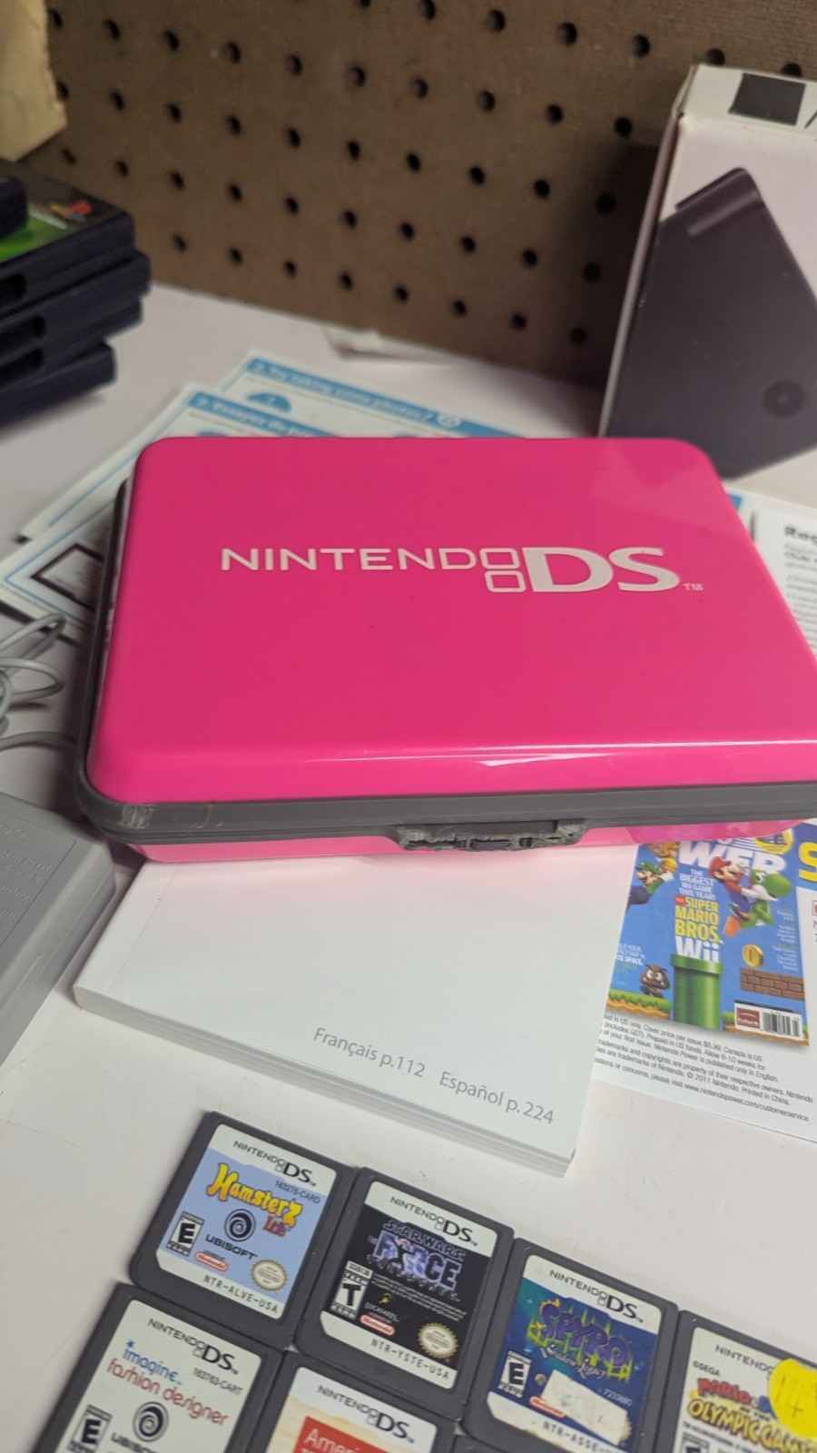 Nintendo DSi Black Handheld Console Bundle – Tested With Charger Stylus + Games