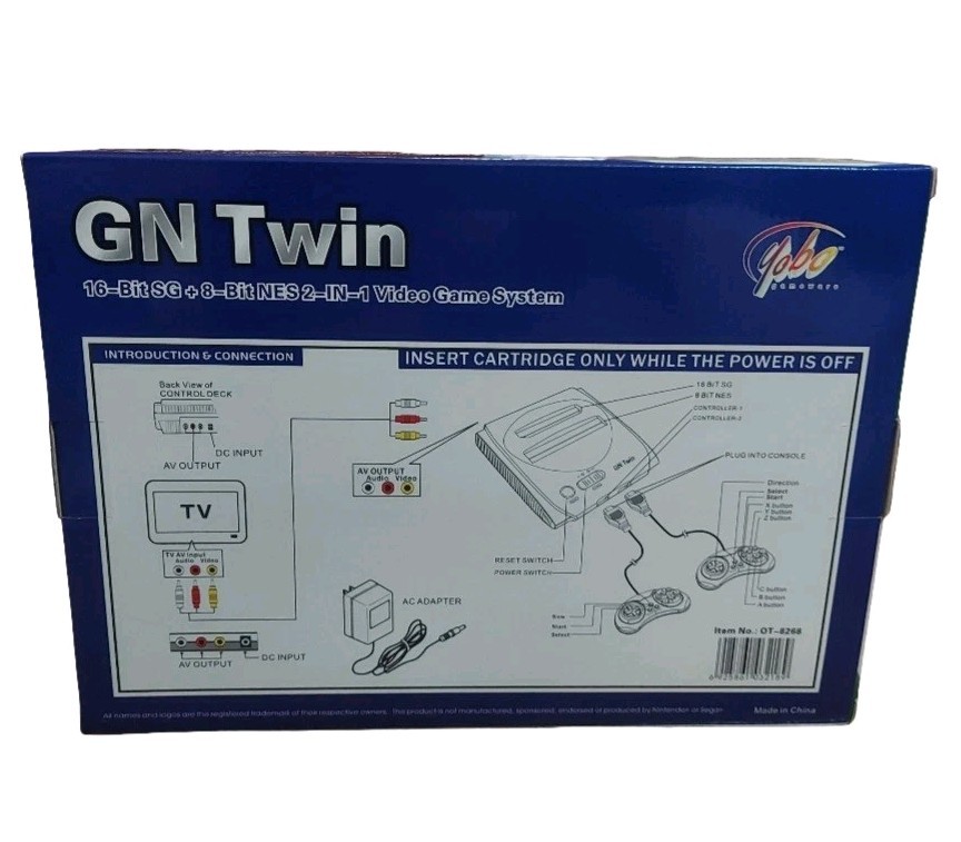 NEW Yobo GN-TWIN Console For Vintage SEGA GENESIS & NINTENDO NES Game Cartridges