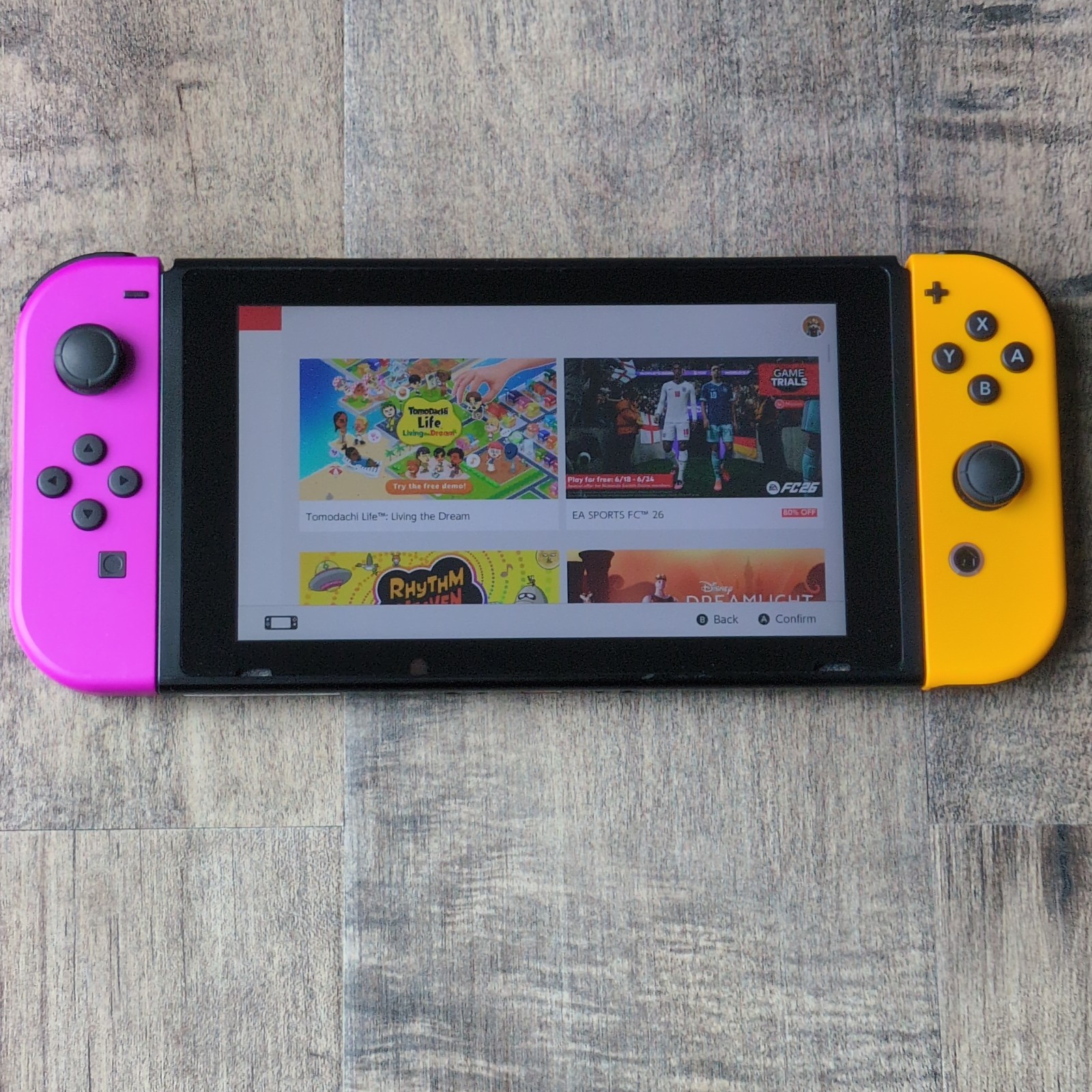 Nintendo Switch HAC-001 Console Purple Orange Charging Issue Read