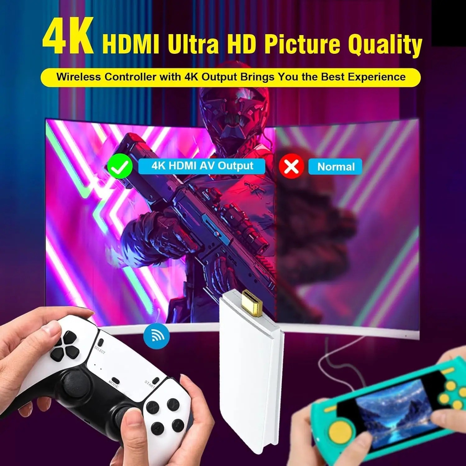 M15 Retro Game Console 4K HDMI 20000 Games 2 Wireless Controllers
