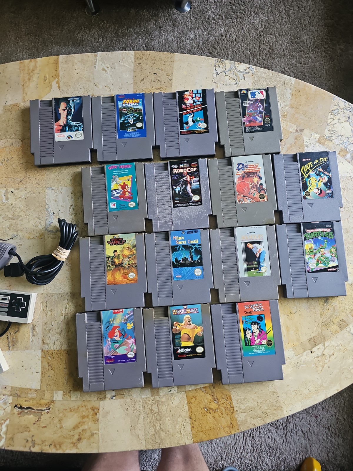 Original Nintendo NES Console Bundel Gun,3 Controllers,15 Games Tested Works
