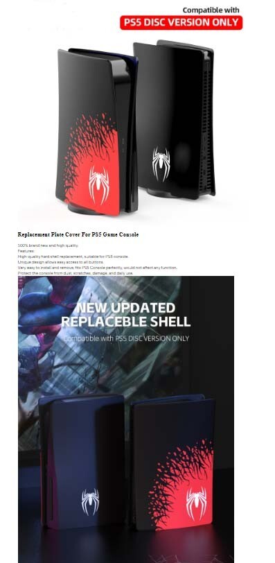 Spiderman ABS Plastic Premium Skin Shell Case for PlayStation PS5 Disc version