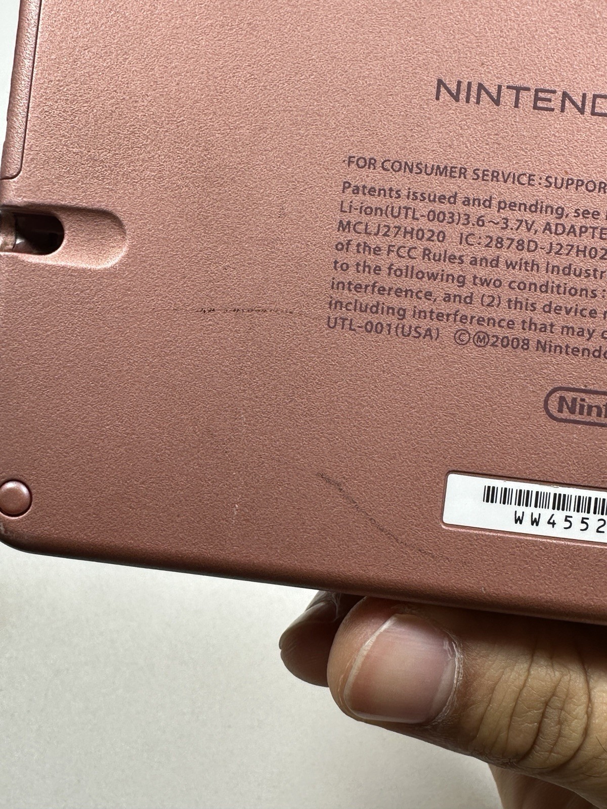 Nintendo DSI XL Metallic Rose Pink Handheld Console UTL-001 & Charger